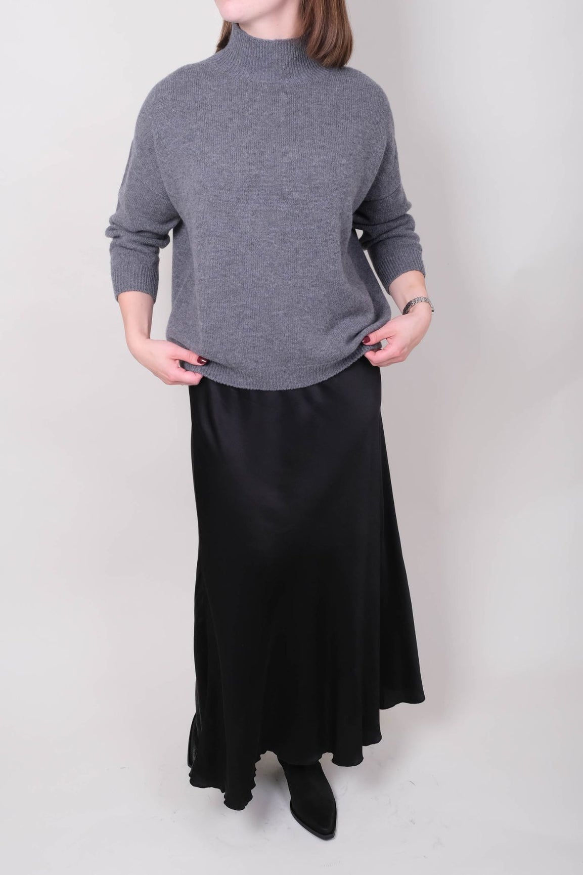 LaSalle pystykaulusneule harmaa