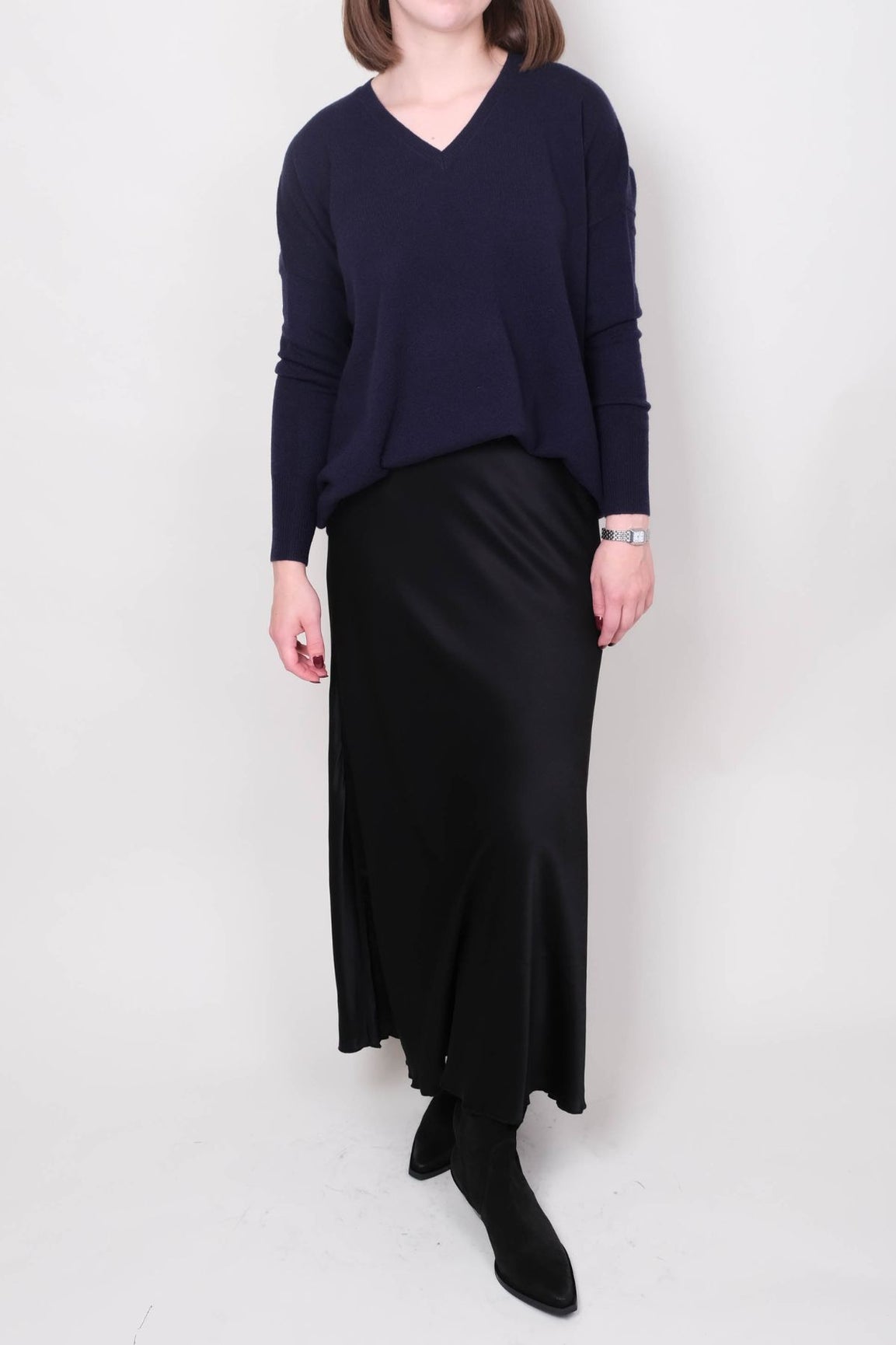 Catnoir merinovillaneule v-p&auml;&auml;ntiell&auml; navy