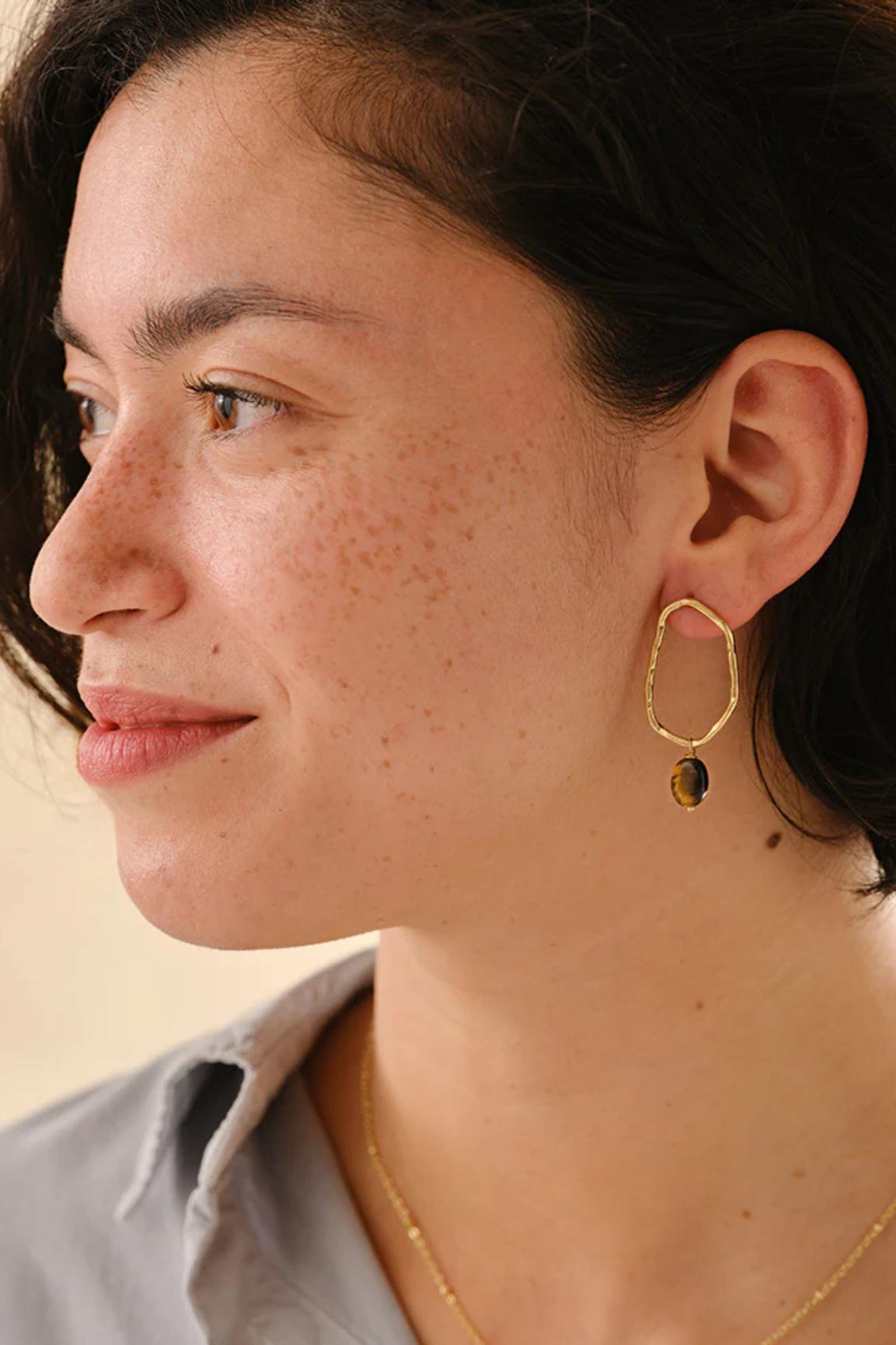 A Beautiful Story bravery tiger eye earrings GB