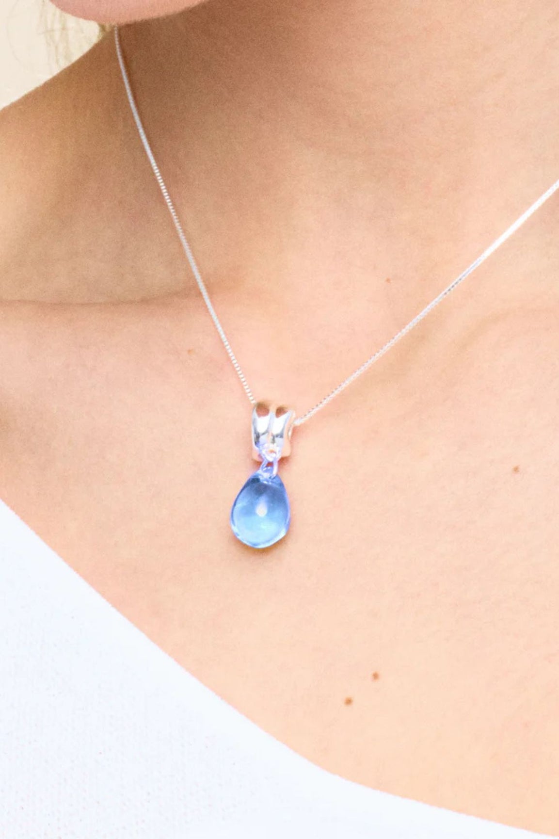 ANNELE Sugar Drop Blue kaulakoru hopea