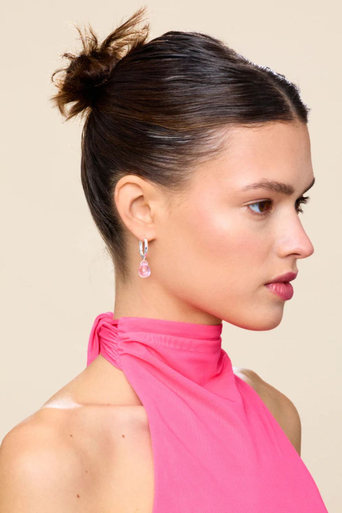 ANNELE Sugar Drop Pink korvakorut hopea