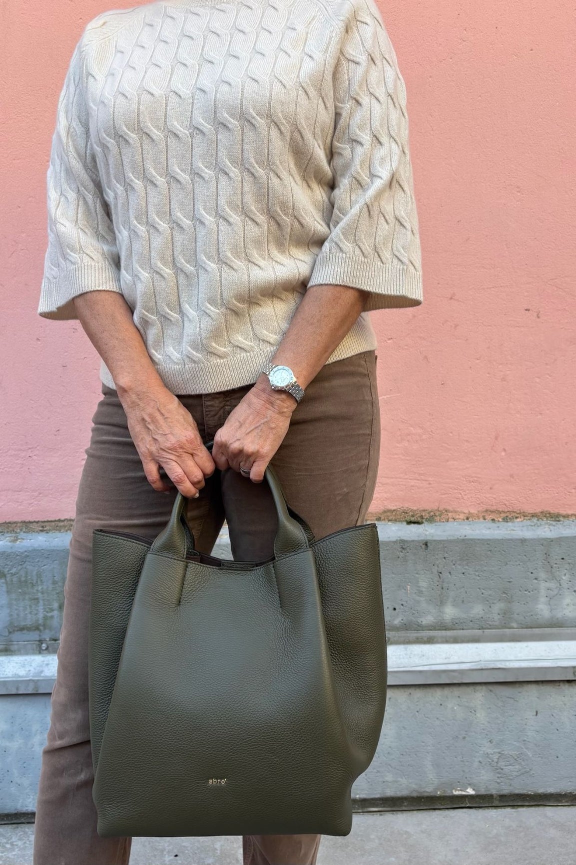 Abro Essential Shopper oliivi