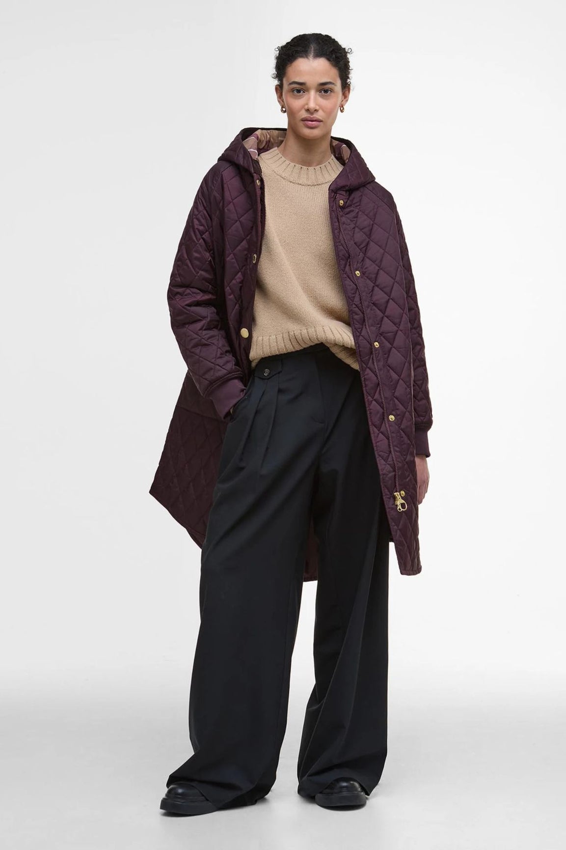 Barbour Hilary Quilted Jacket black cherry