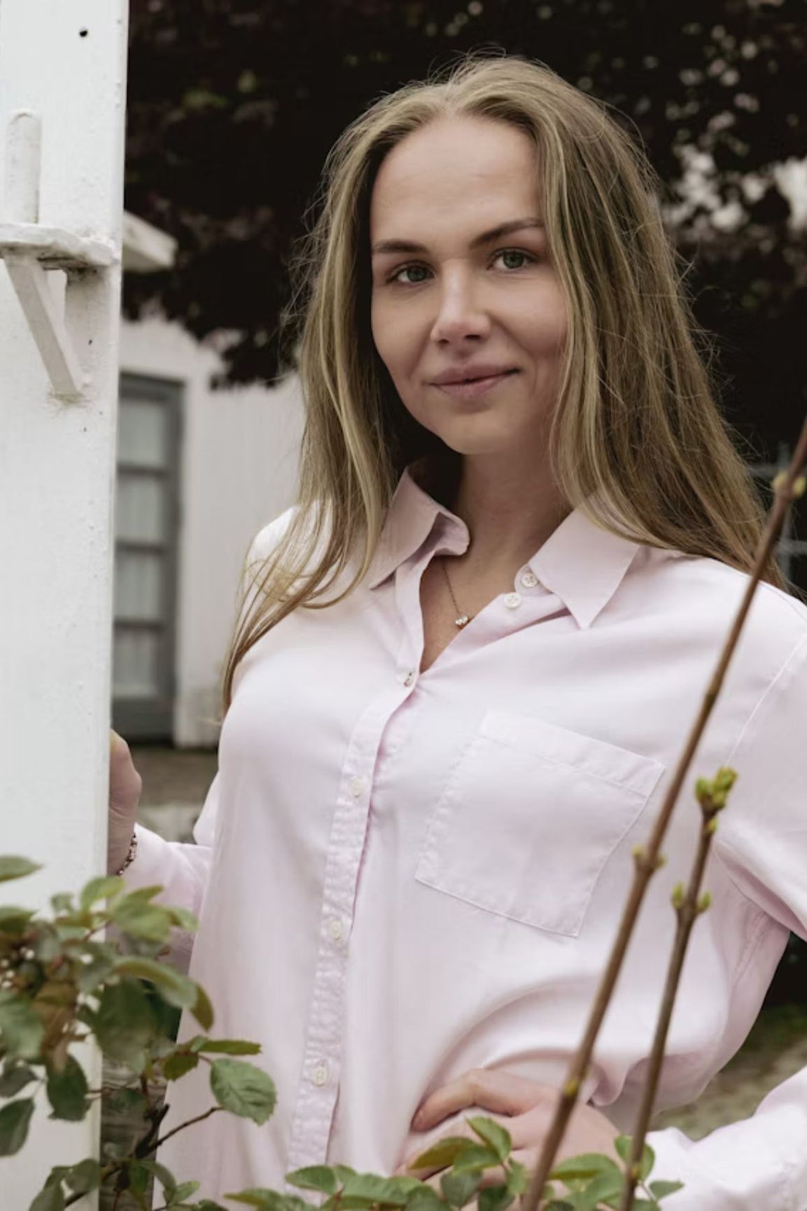 Boomerang Fot&ouml; Indigo Tencel Shirt ballerina pink