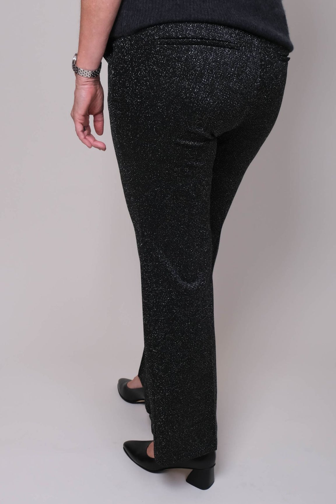 Cambio Francoise Cropped housut black silver