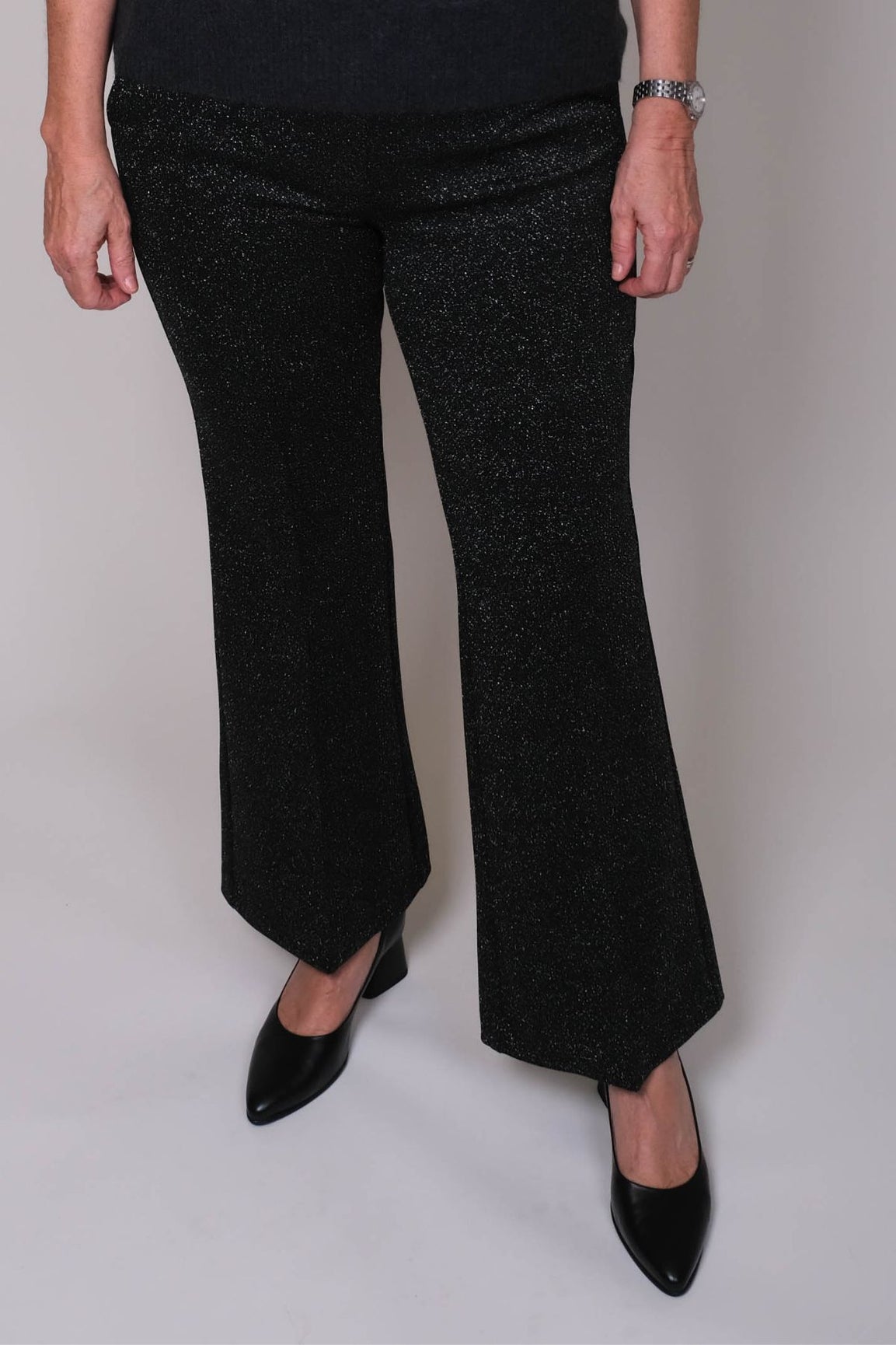 Cambio Francoise Cropped housut black silver