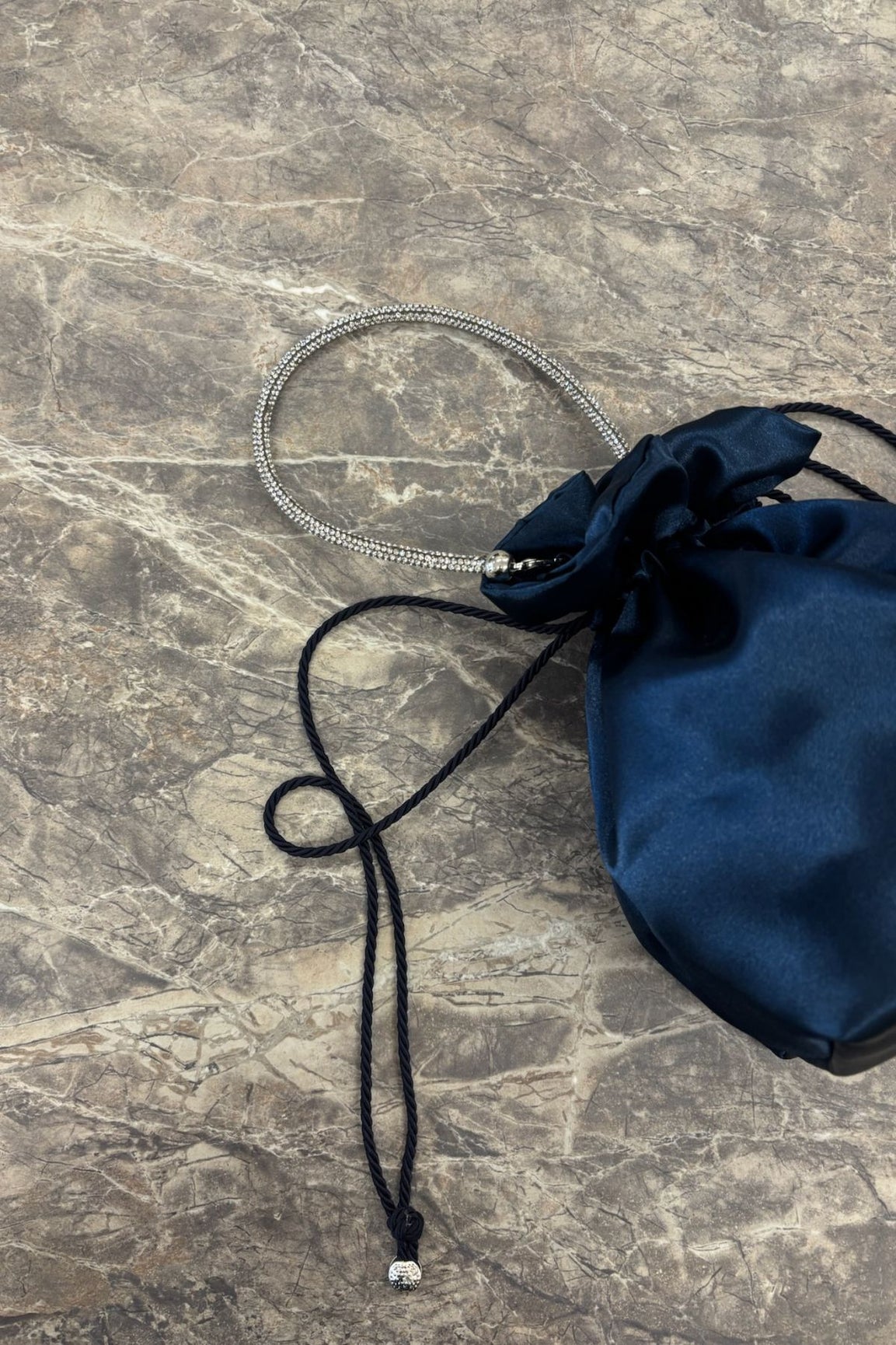 Crabbylab Amelia Blue Bag With Strass Handle