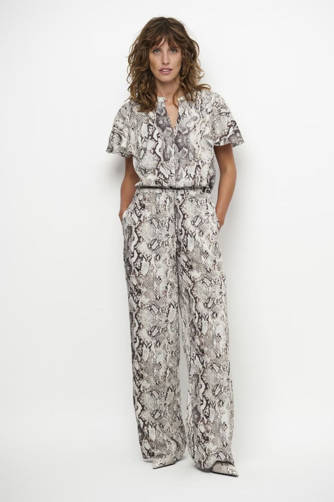 Dante6 Aire Snake Printed Cape Top