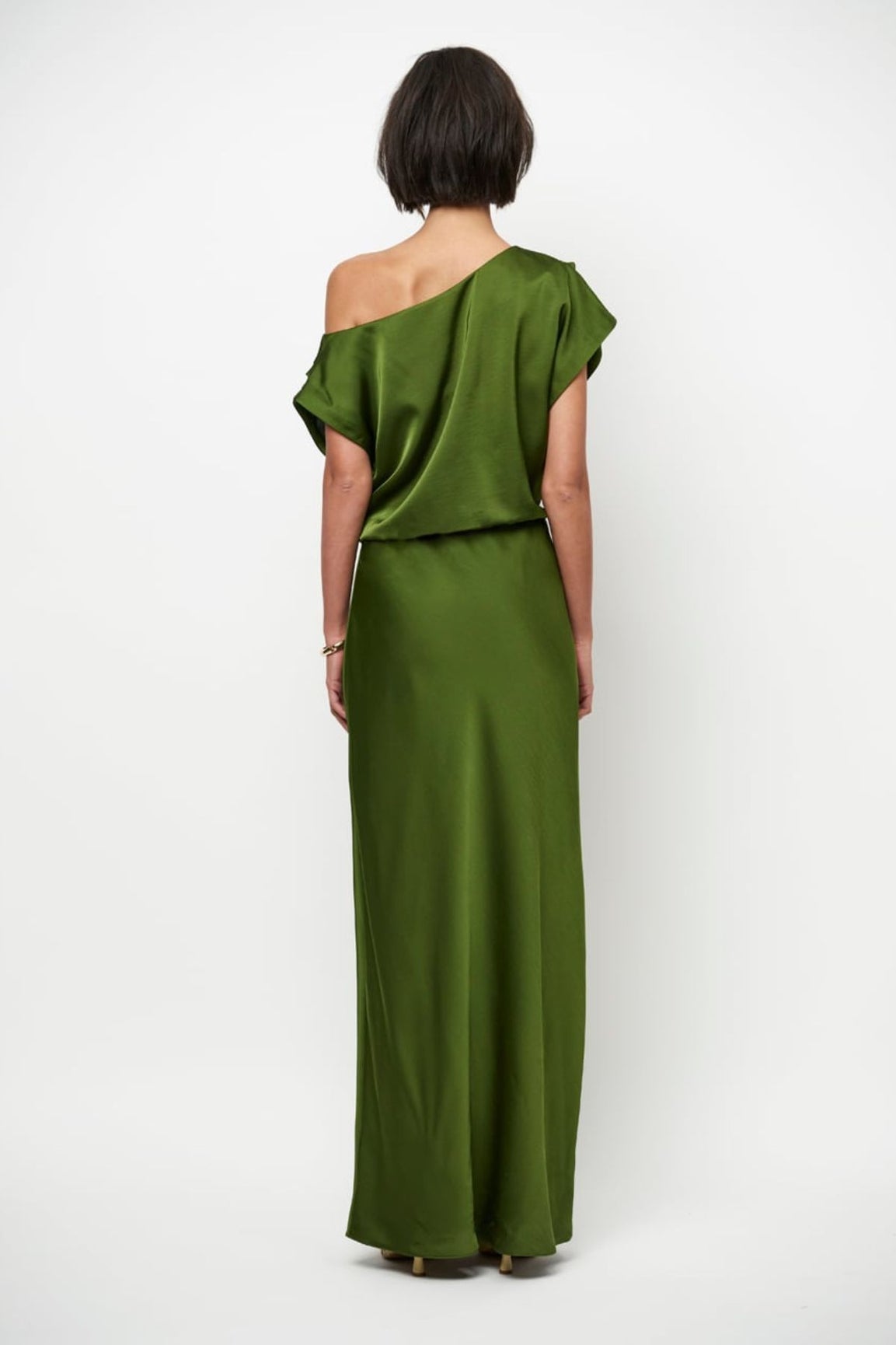 Dante6 Epic Off-shoulder Satin Maxi Dress