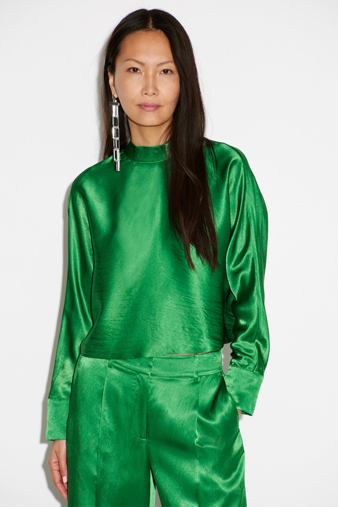 Dante6 Lorelle Satin Bow Top ultra green