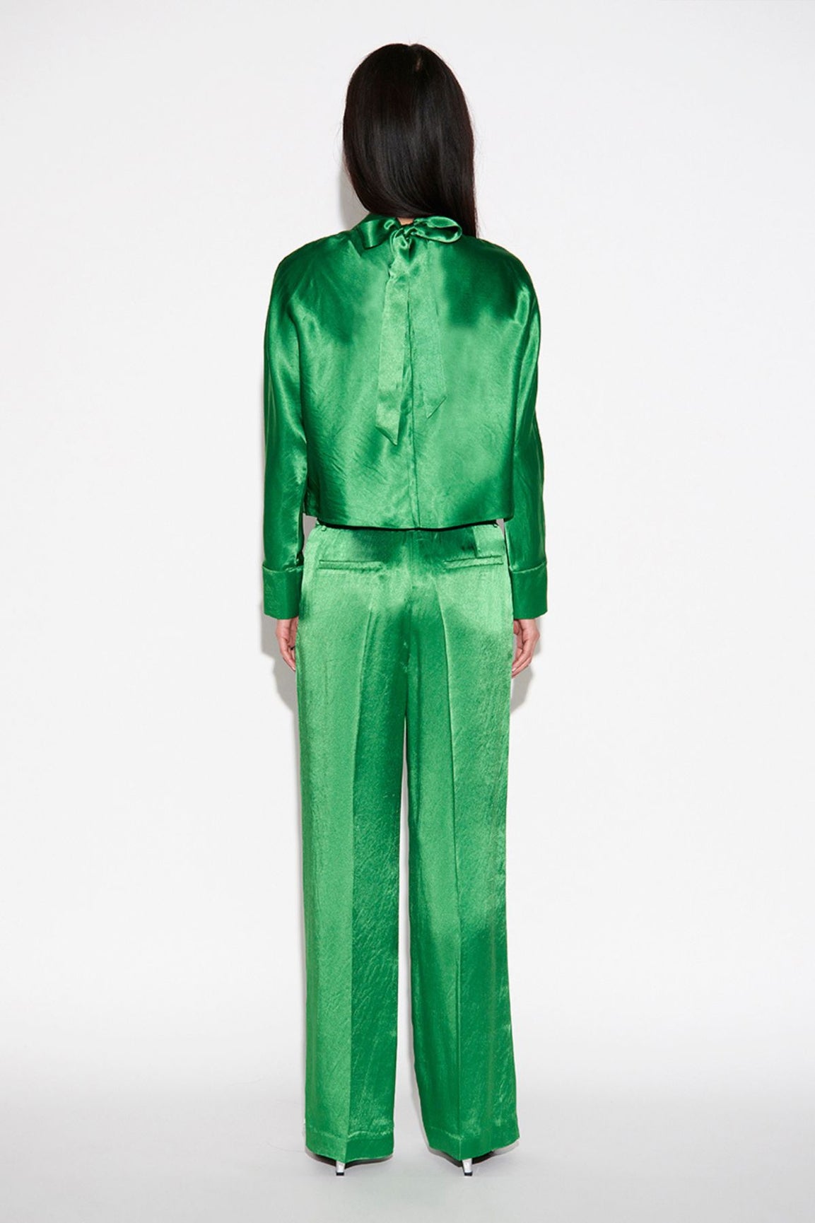 Dante6 Lorelle Satin Bow Top ultra green