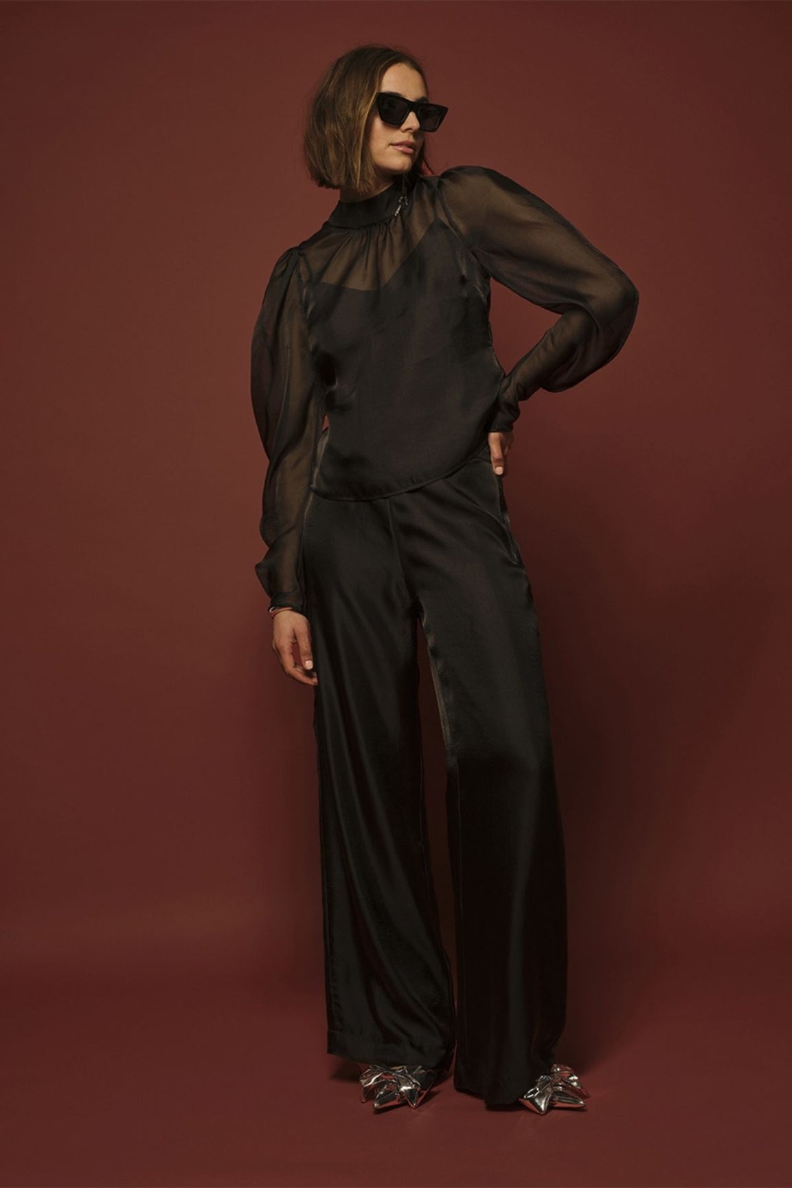 Dante6 Ocean Puffy Sleeve Top musta