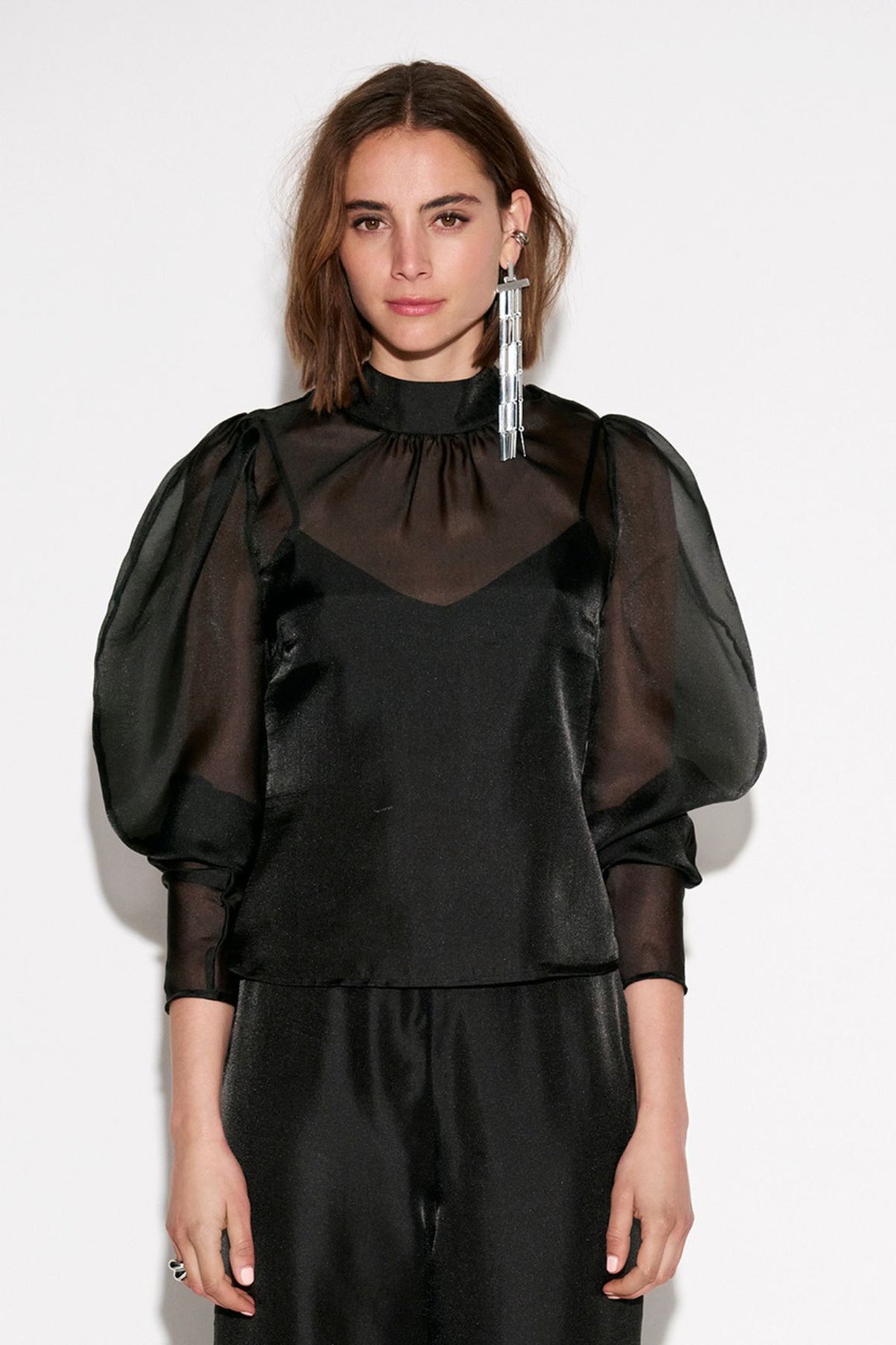 Dante6 Ocean Puffy Sleeve Top musta