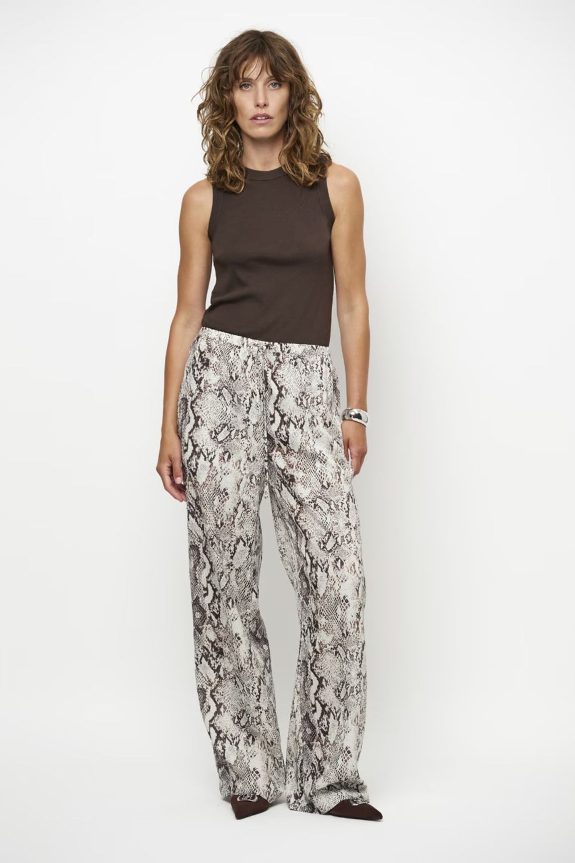 Dante6 Ido Snake Printed Wide Leg Pants