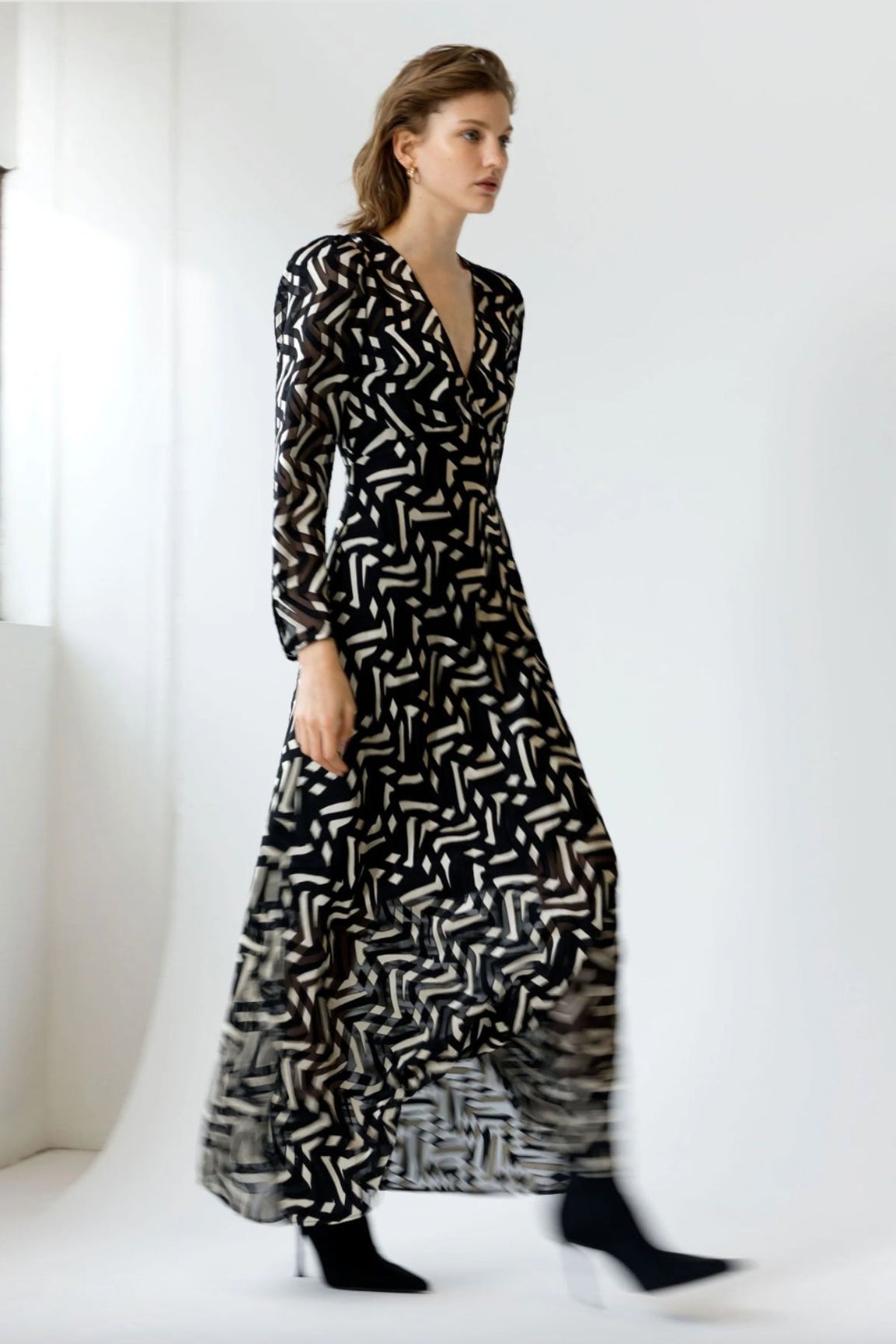 FRENCH CONNECTION Diandra Satin Devore Maxi Dress