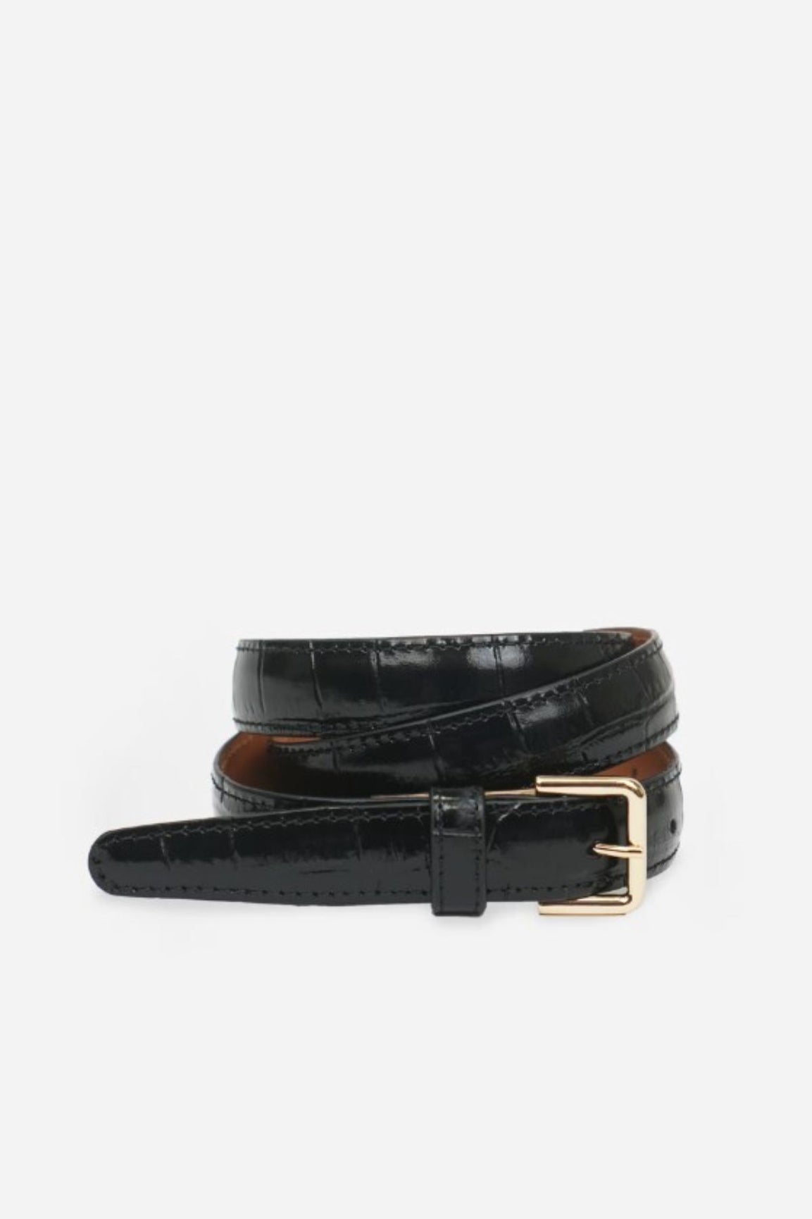 FLATTERED Barbara Belt Leather black croco