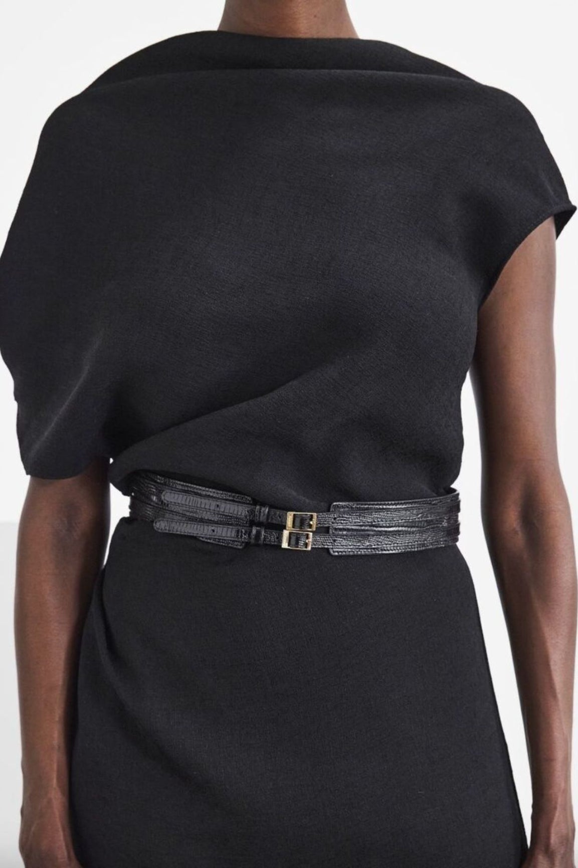 Flattered Emily Belt Lizzard Leather black