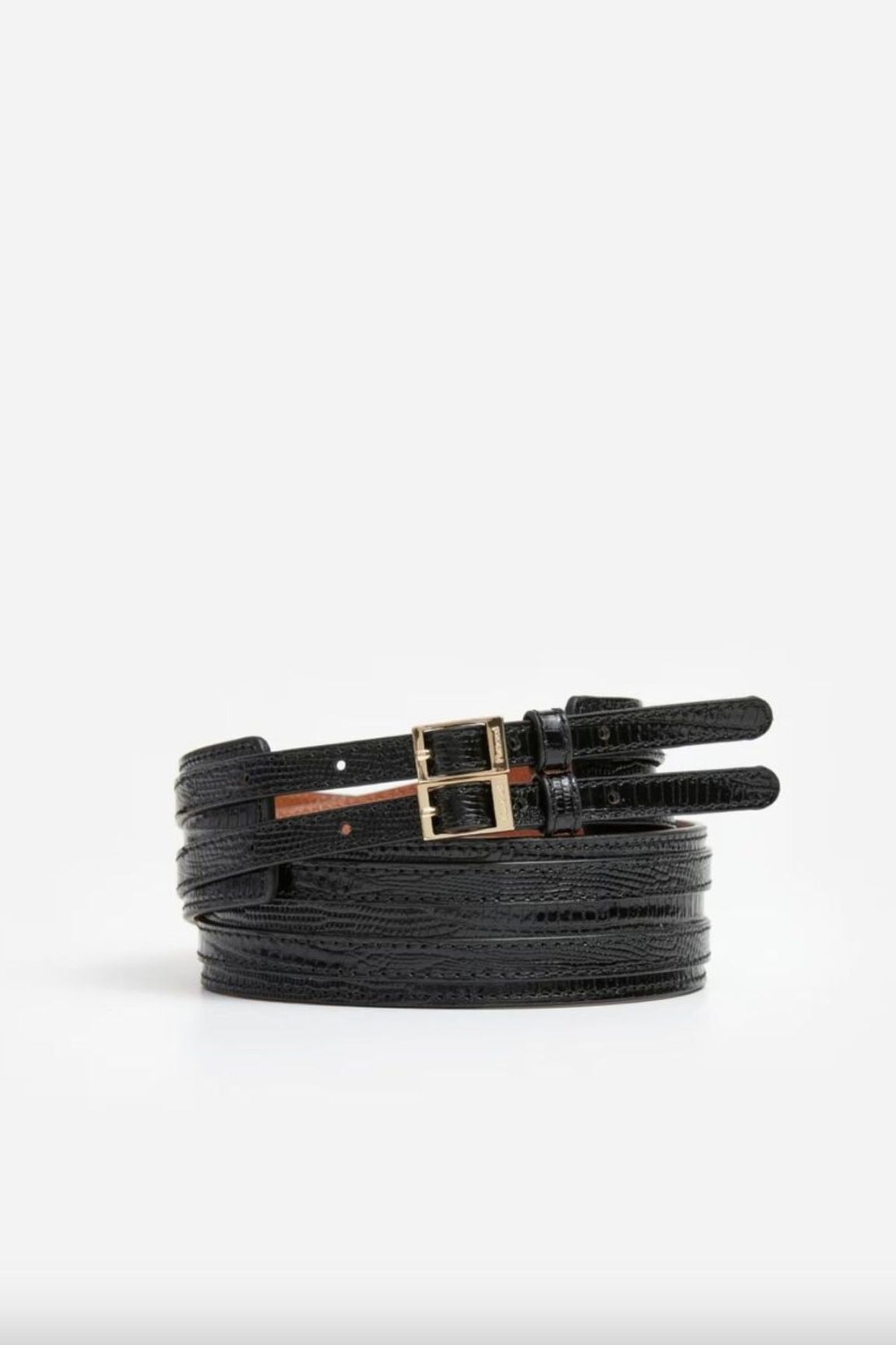 Flattered Emily Belt Lizzard Leather black