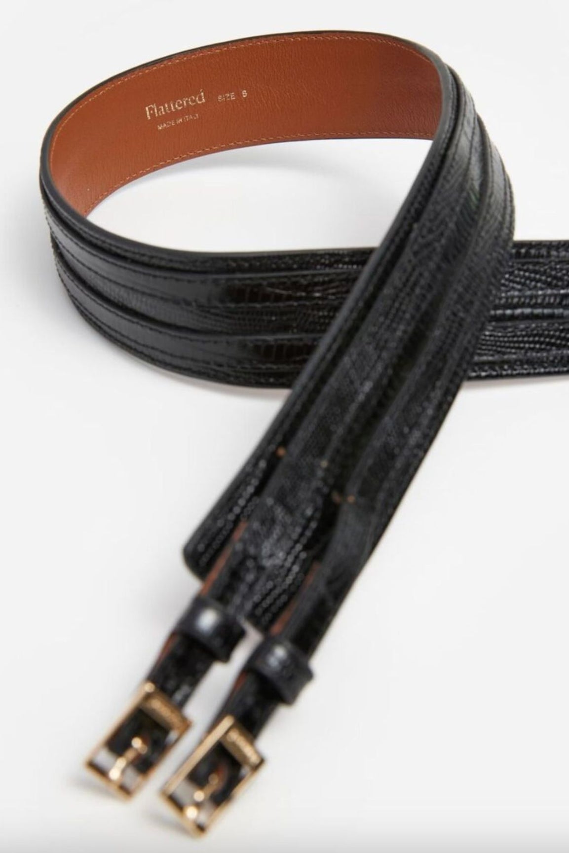 Flattered Emily Belt Lizzard Leather black