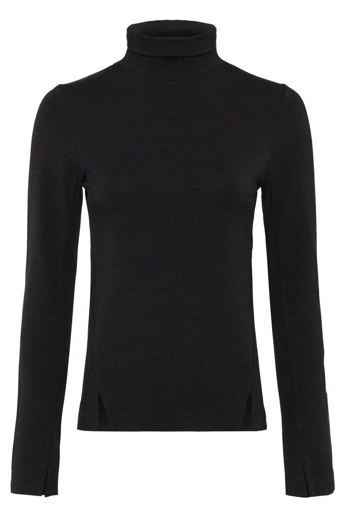 French Connection Venitia Jersey Split Cuff Top musta