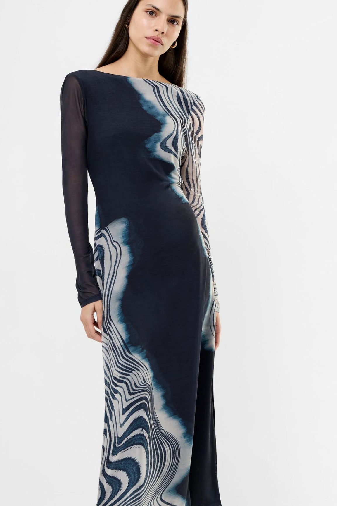 French Connection Celeste Shuri Mesh Midi Dress