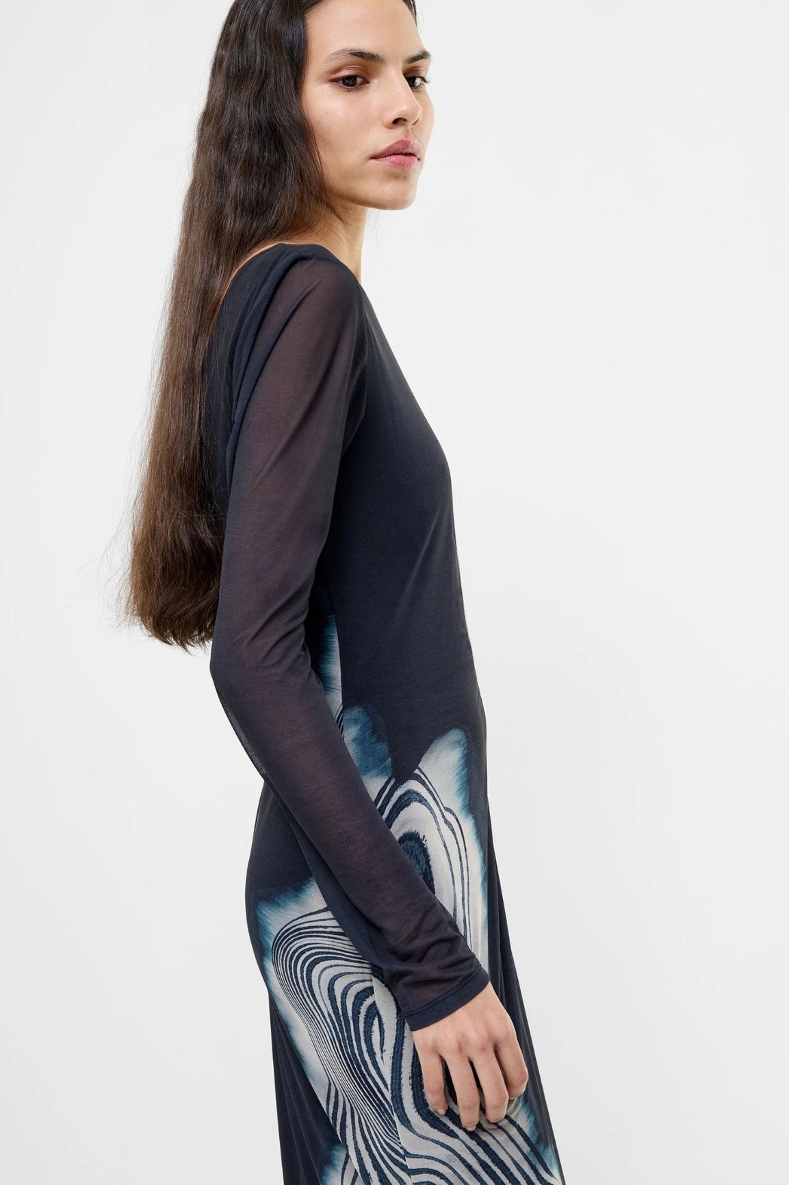 French Connection Celeste Shuri Mesh Midi Dress