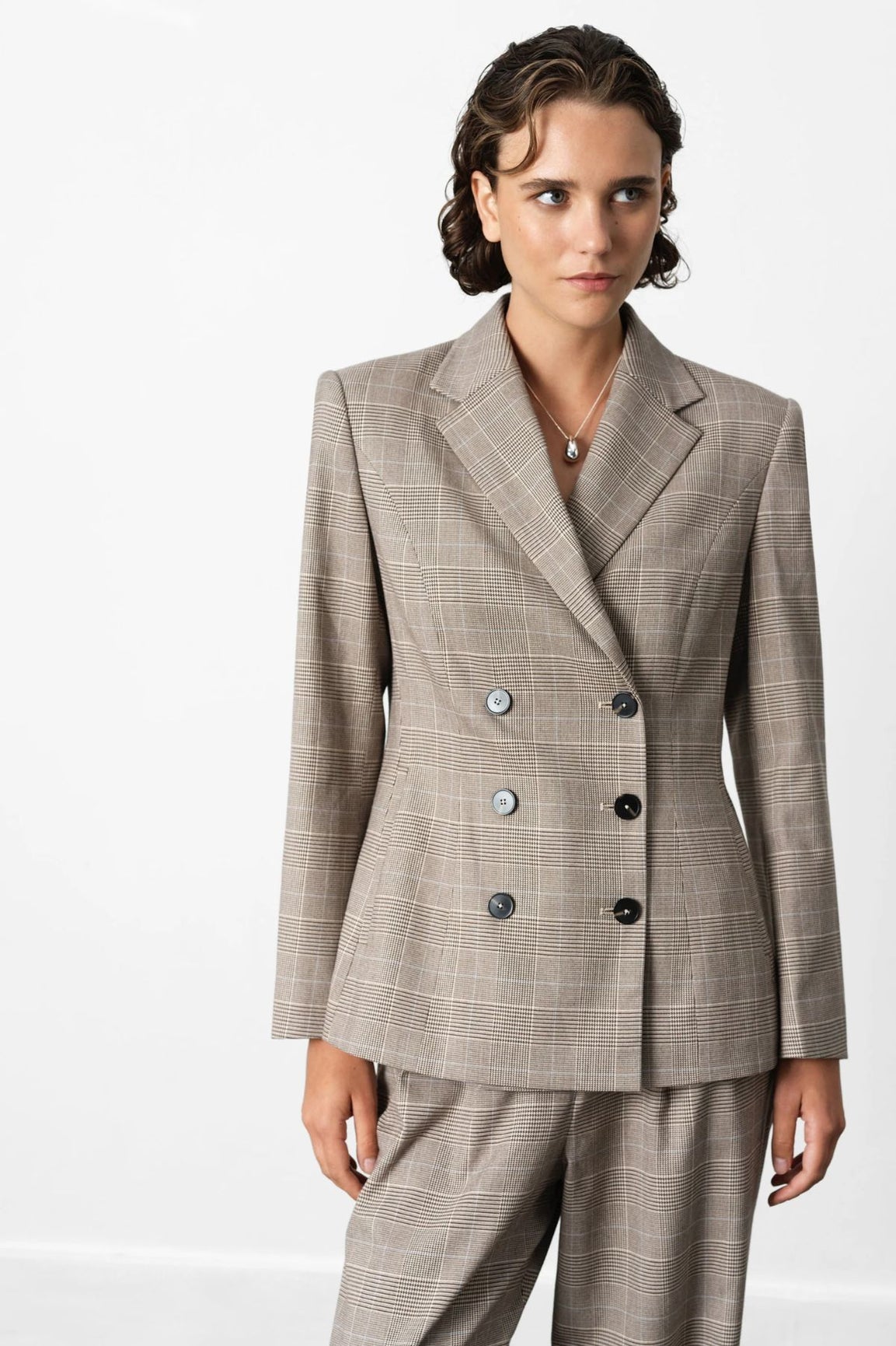 French Connection Chester Check Cinched Blazer