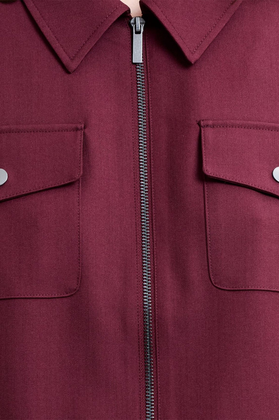 French Connection Twyla Suiting Structured Hem Jacket berry red