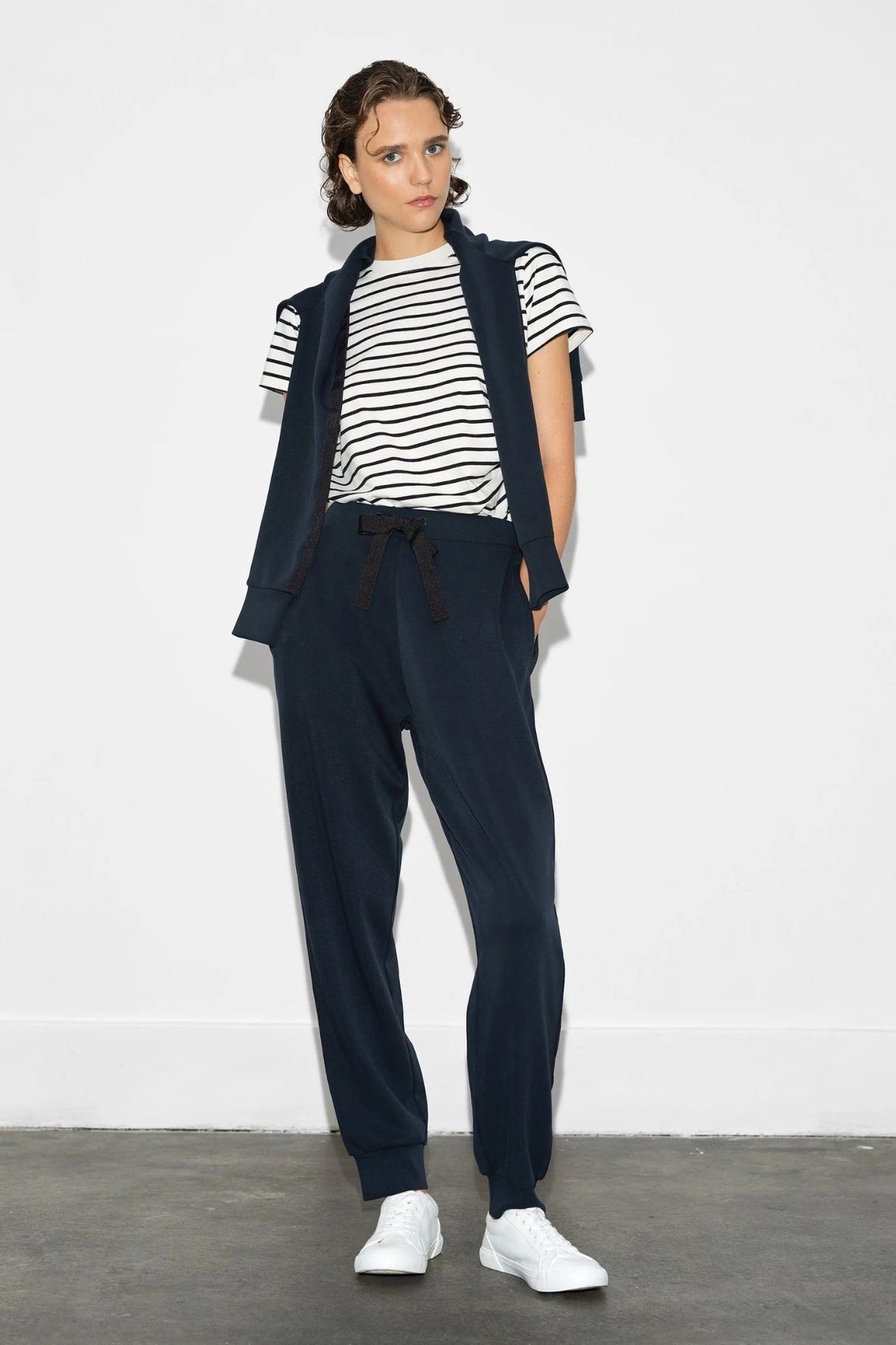 French Connection Wren Side Trim Tie Waist Trousers