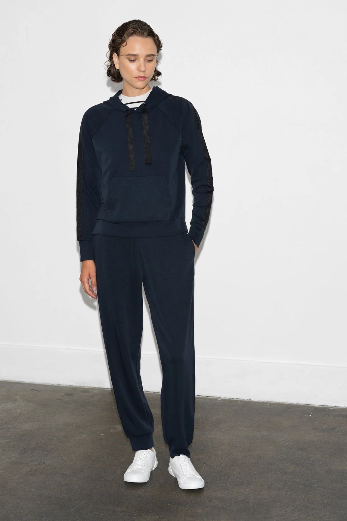 French Connection Wren Sleeve Trim Detail Hoodie