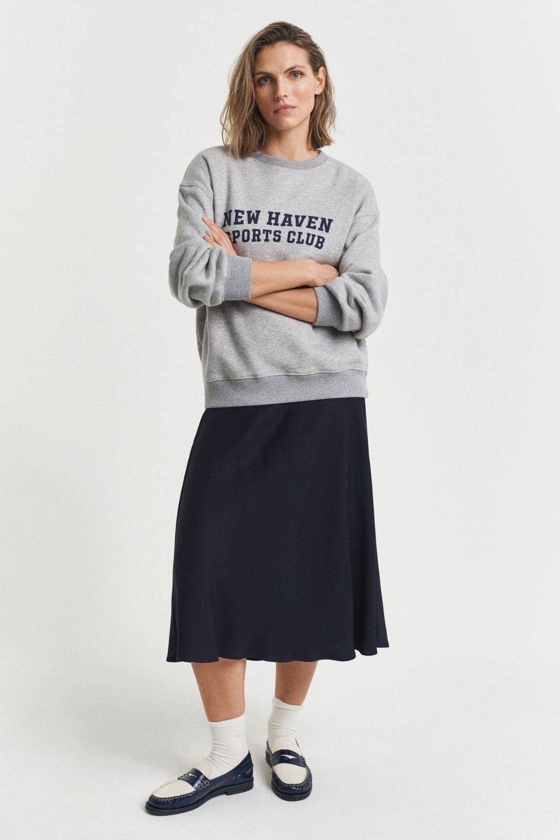 GANT Fluid Midi Skirt evening blue