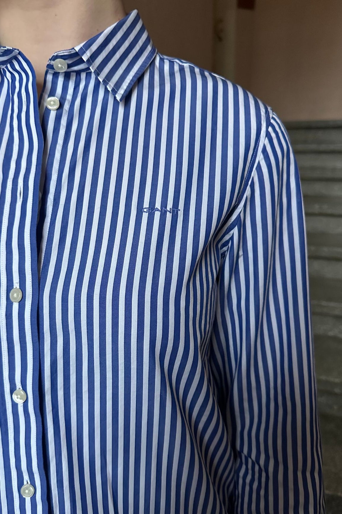 GANT Raidallinen paitapusero sininen