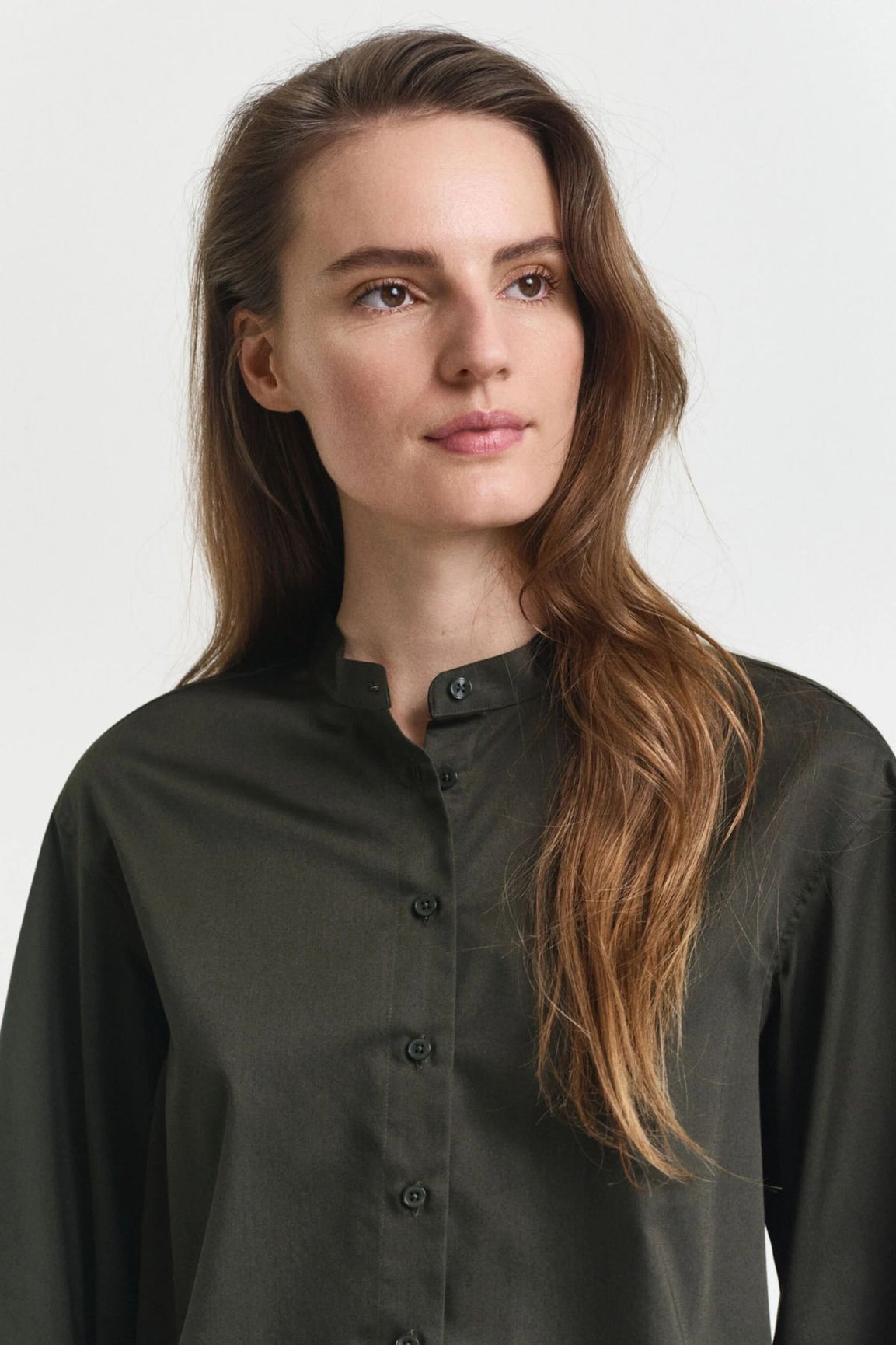 GANT Puuvillasatiinipusero moss green