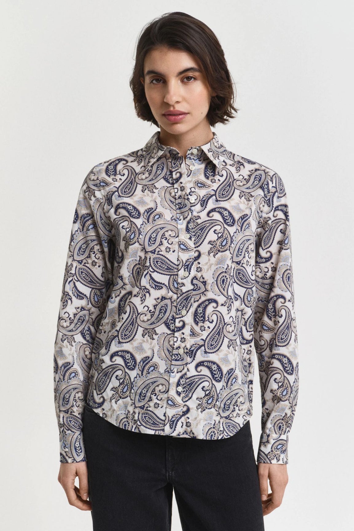 GANT Reg Paisley Cotton Voile Shirt persian blue