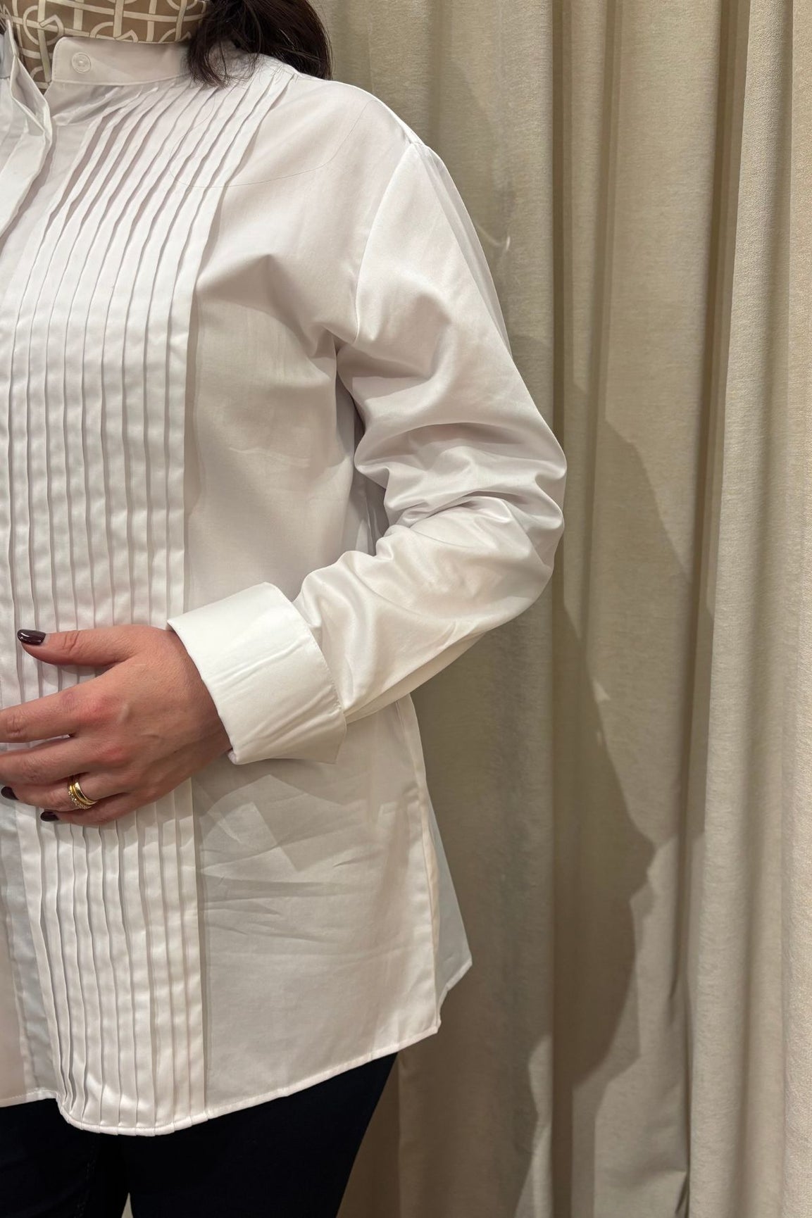 GANT Rel Cotton Satin Tuxedo Shirt