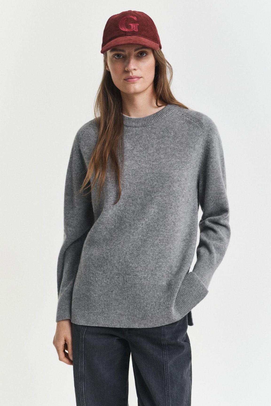 GANT Soft Wool Lounge C-neck harmaa