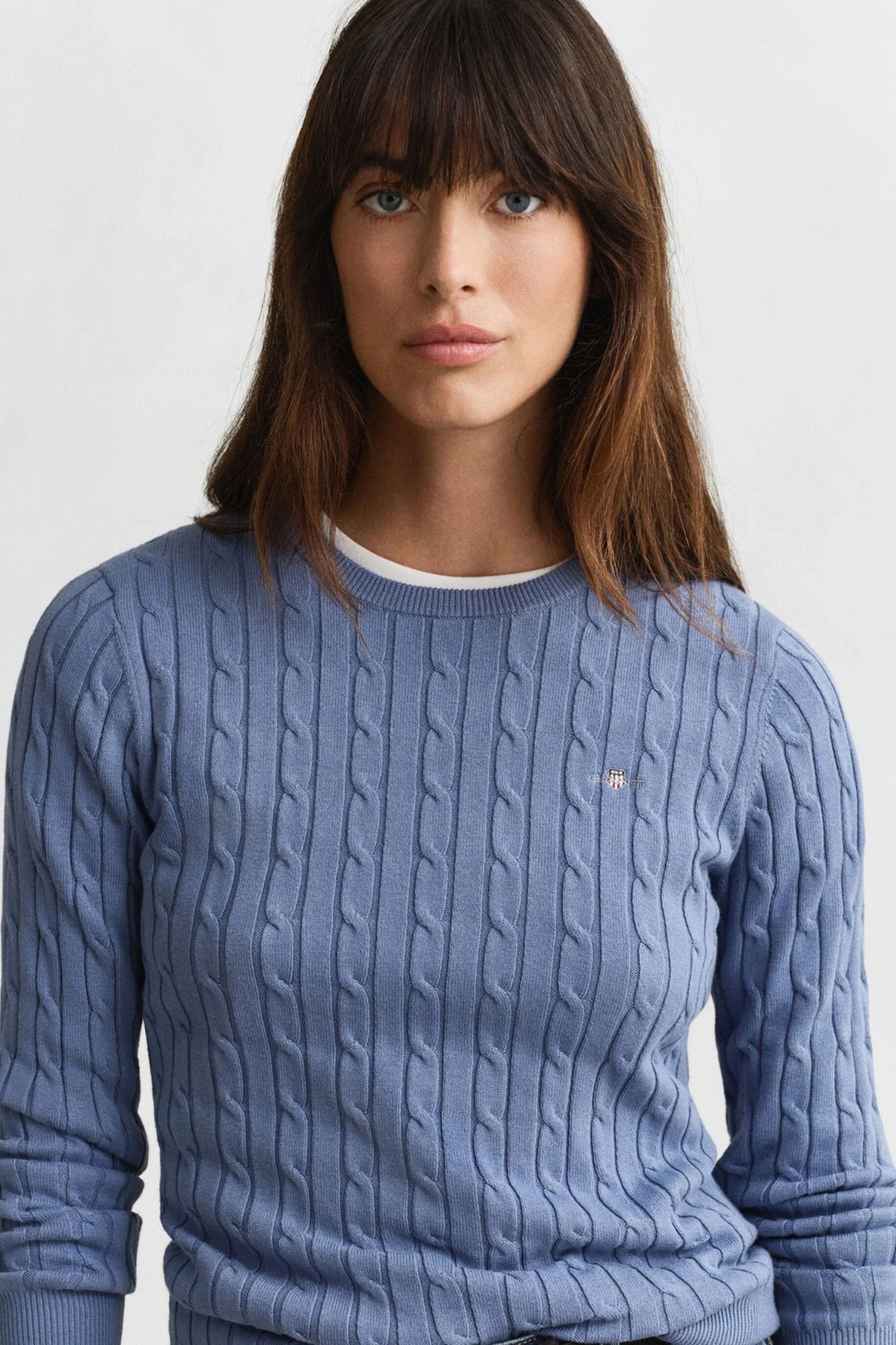 GANT Palmikkoneule faded denim