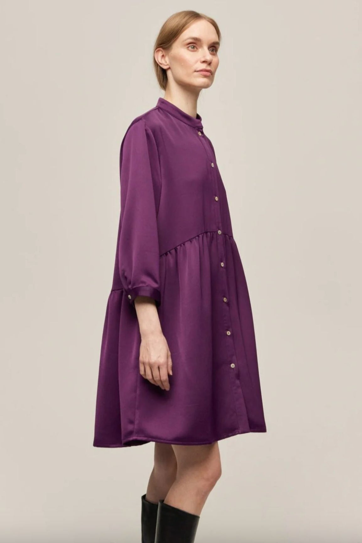 Gauhar Shirt Dress plum