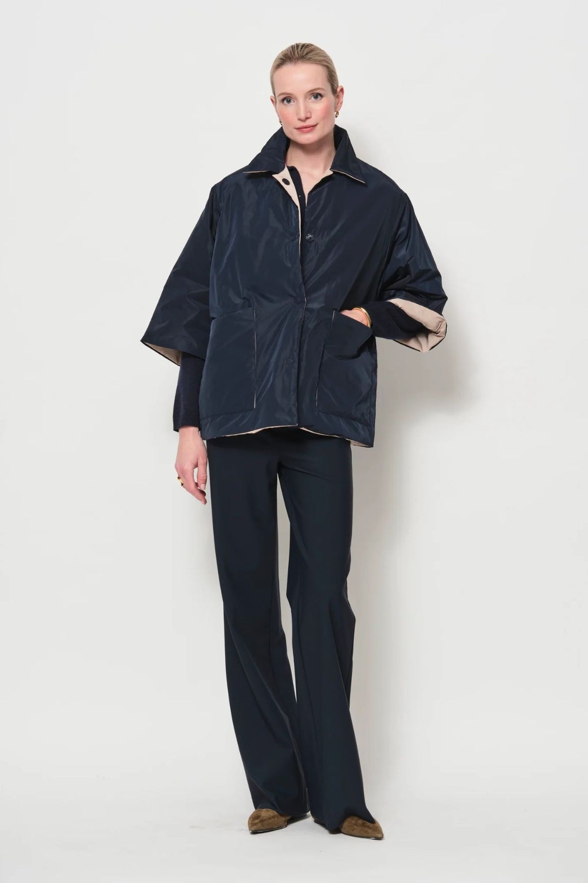 LaSalle K&auml;&auml;nt&ouml;jakku sininen/beige