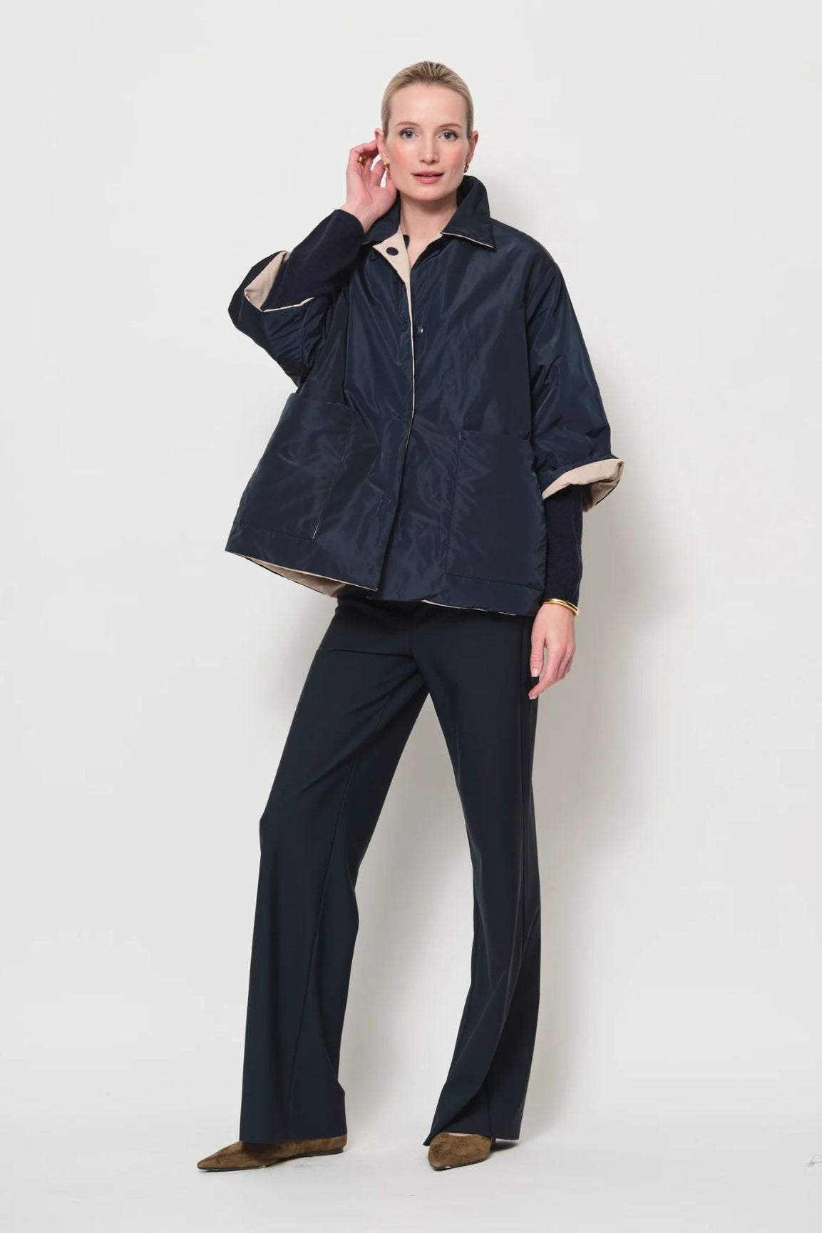 LaSalle K&auml;&auml;nt&ouml;jakku sininen/beige