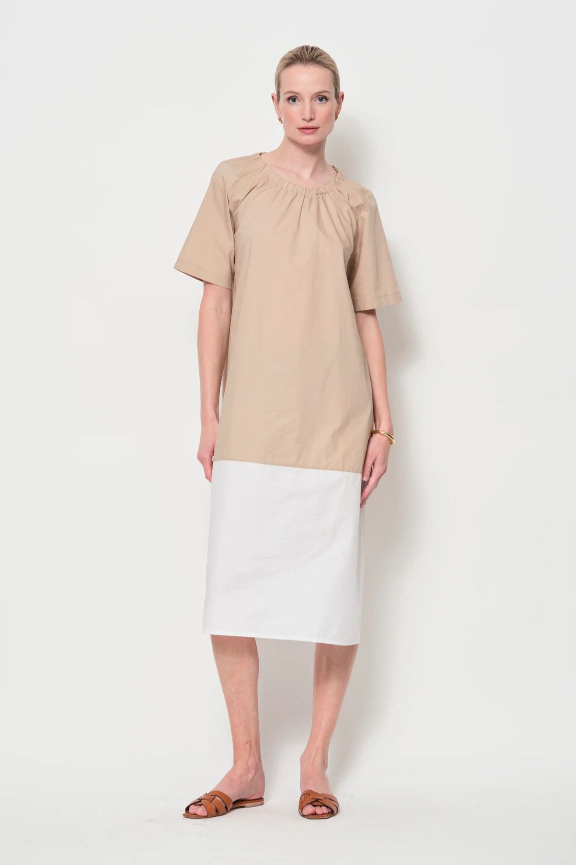 LaSalle Two-Tone mekko hiekka/valkoinen