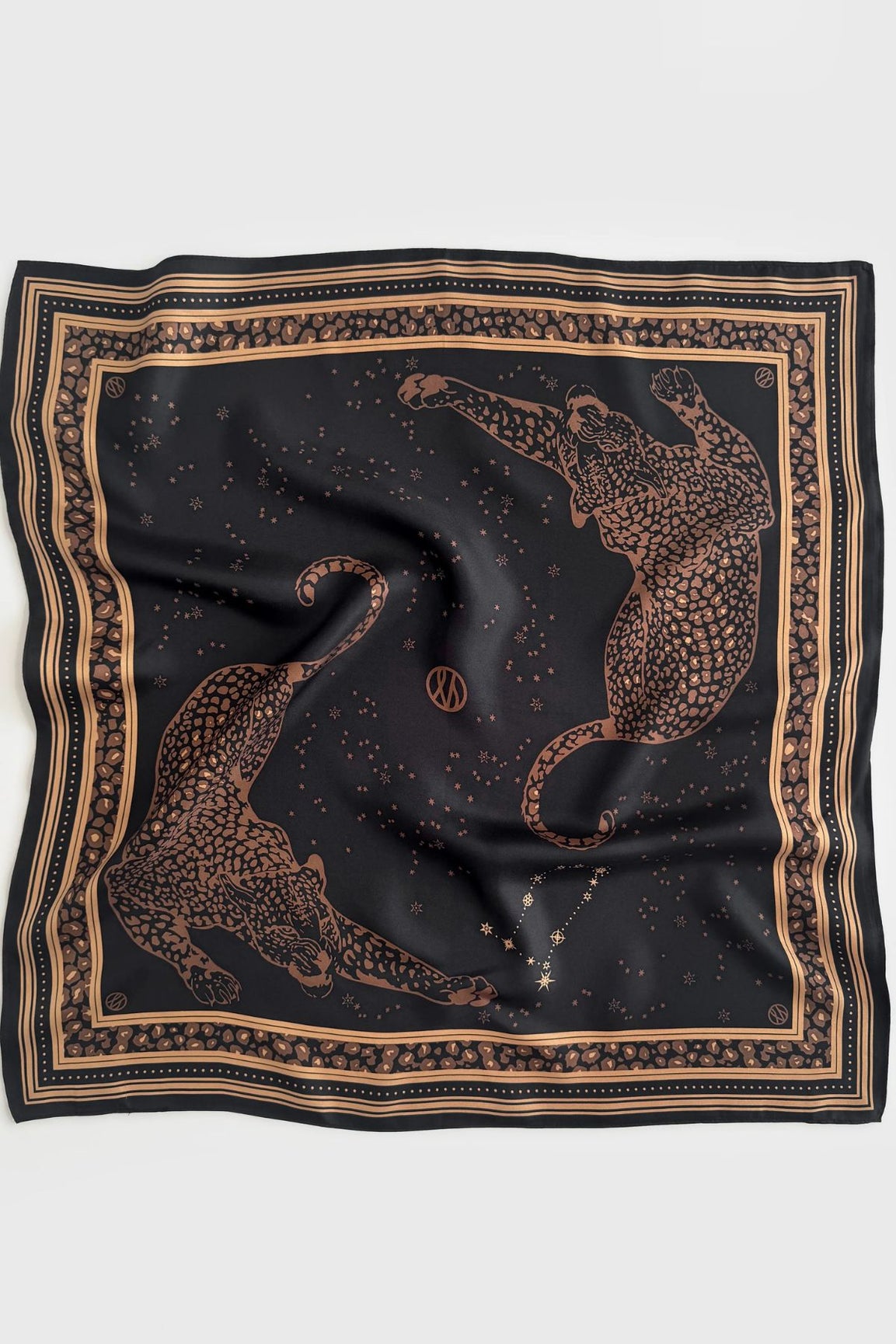 Lescarf Gemini silkkihuivi musta