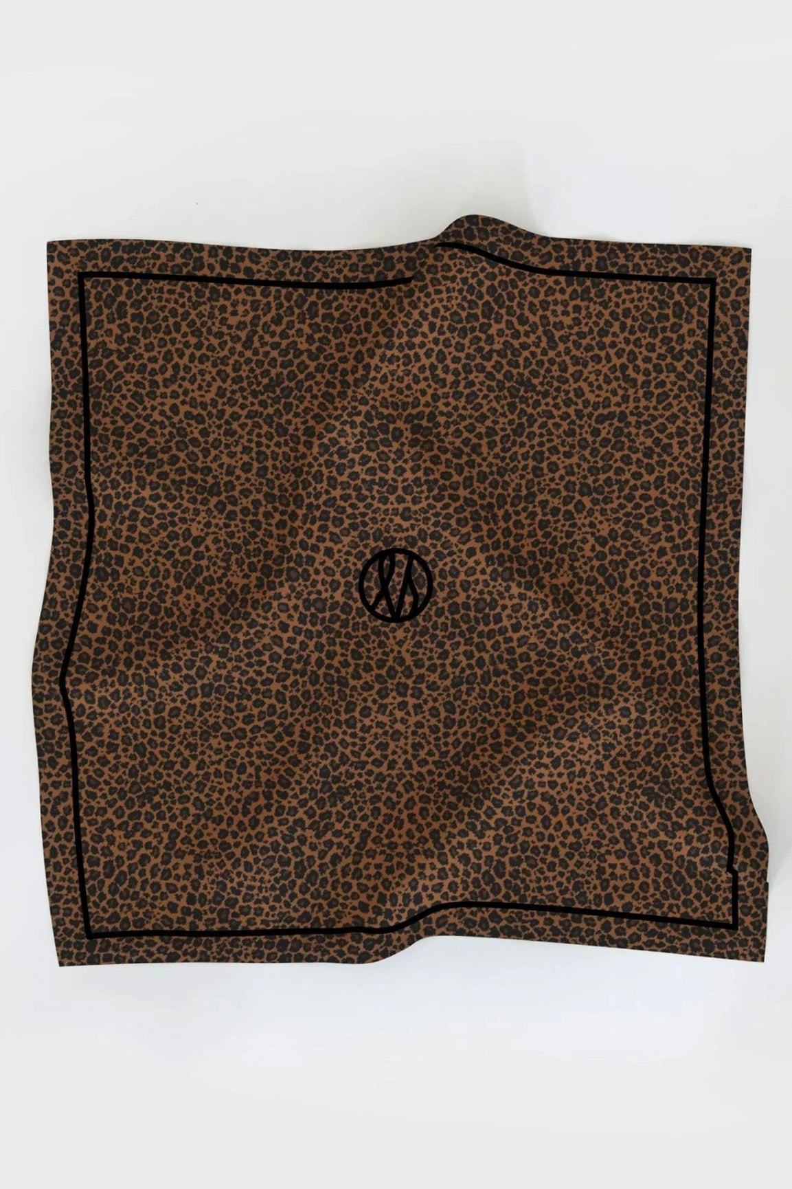 Lescarf Leo Print silkkihuivi ruskea