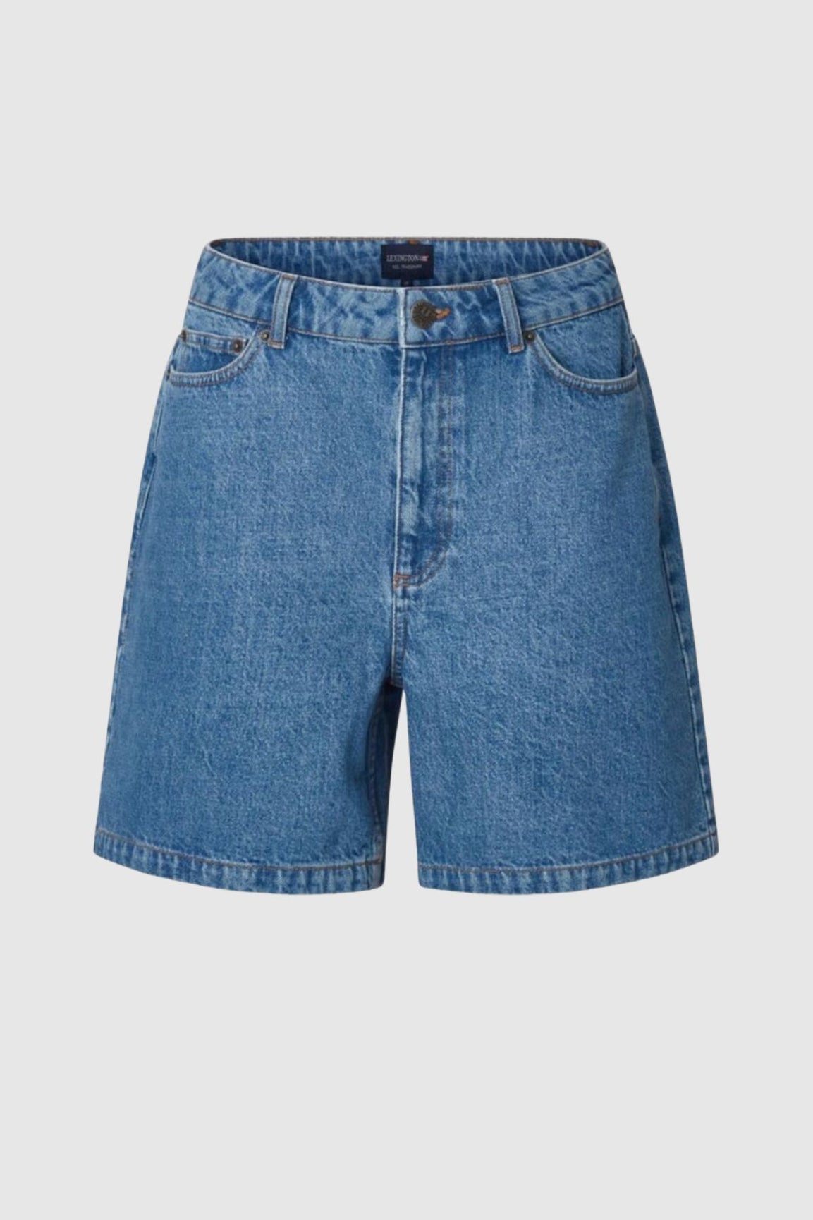 LEXINGTON Sasha High-Rise Denim Shorts medium blue denim