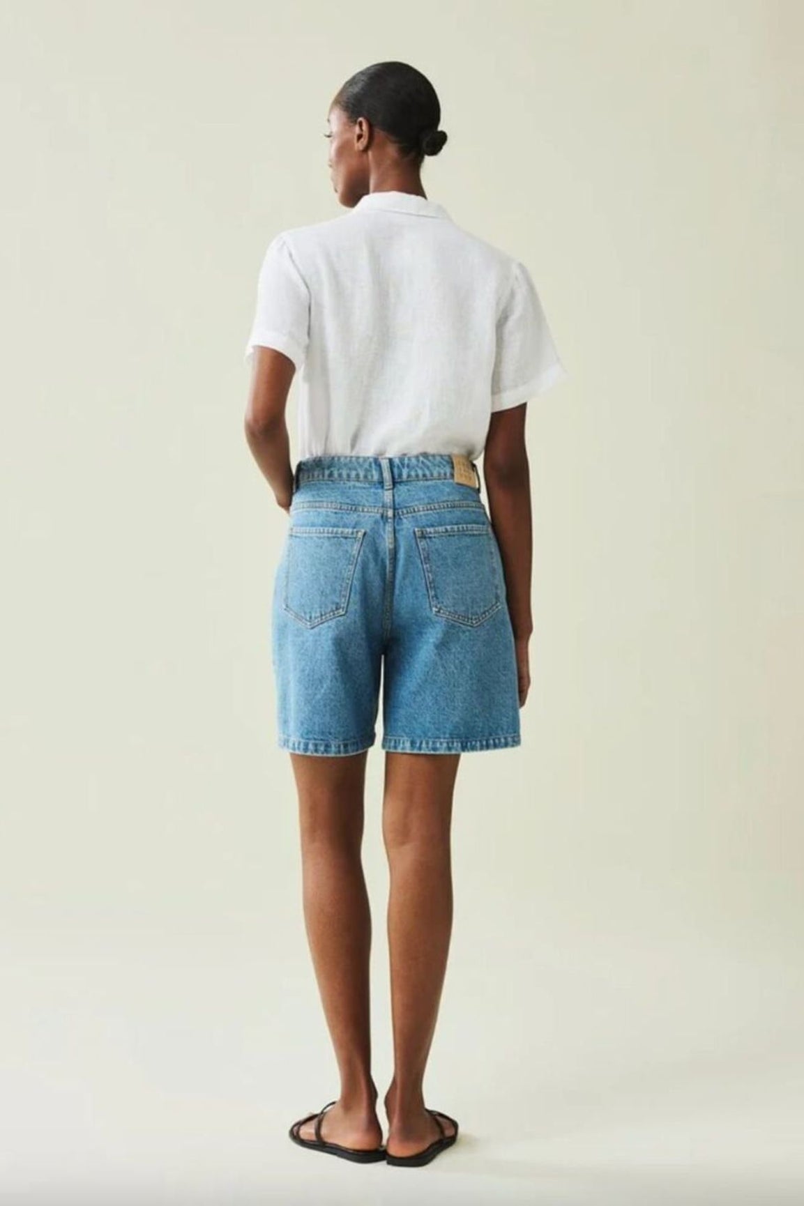 LEXINGTON Sasha High-Rise Denim Shorts medium blue denim