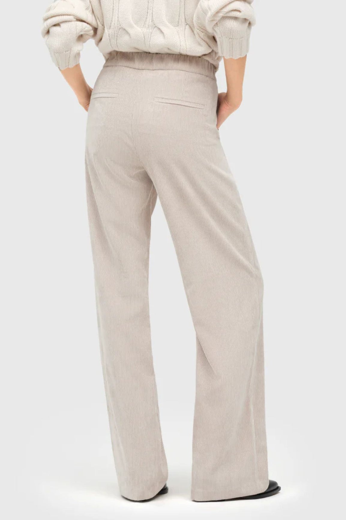 MAC Chiara samettihousut sand beige