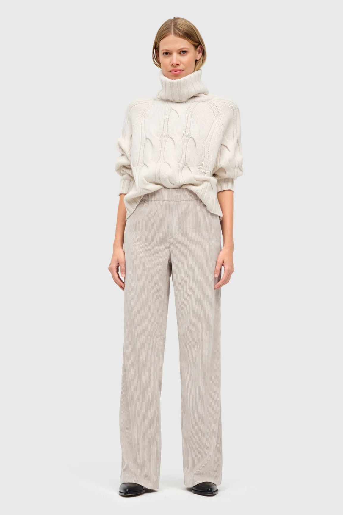 MAC Chiara samettihousut sand beige