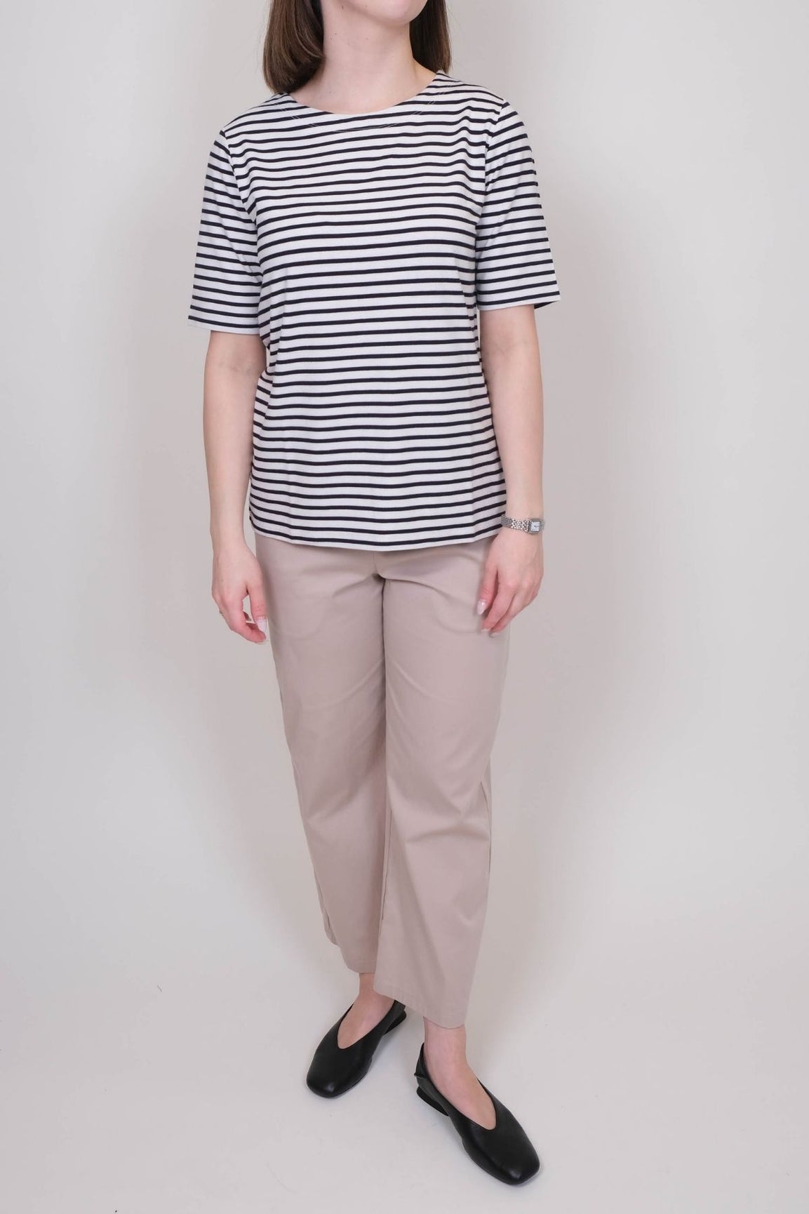 Milano raidallinen T-paita navy print