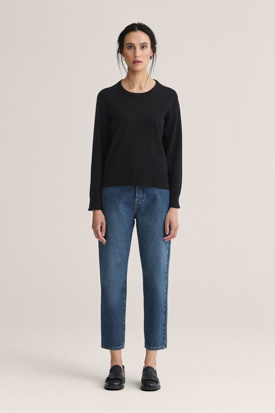 Newhouse Holly Cotton Sweater musta