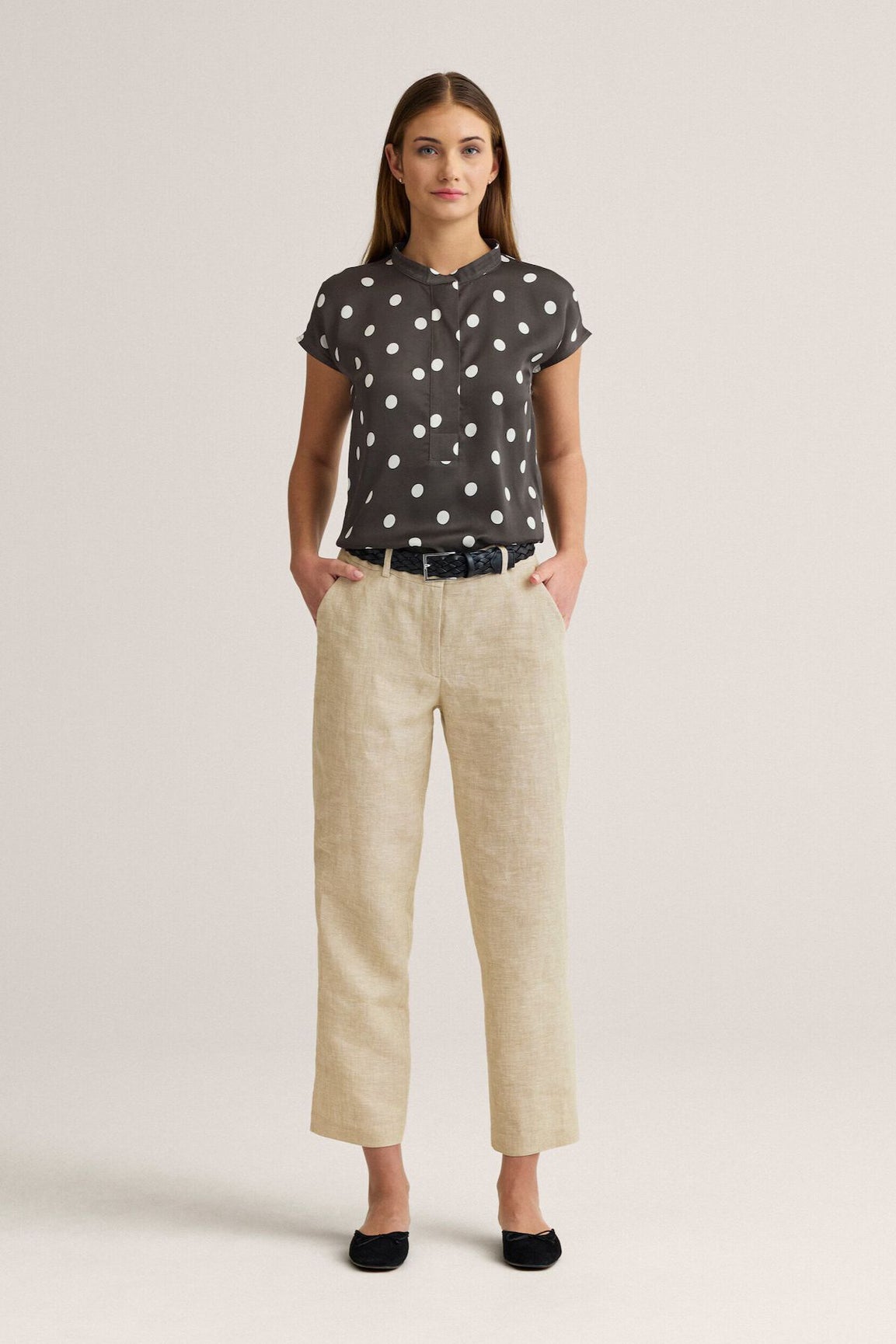 Newhouse Jacqueline Dot Top ruskea